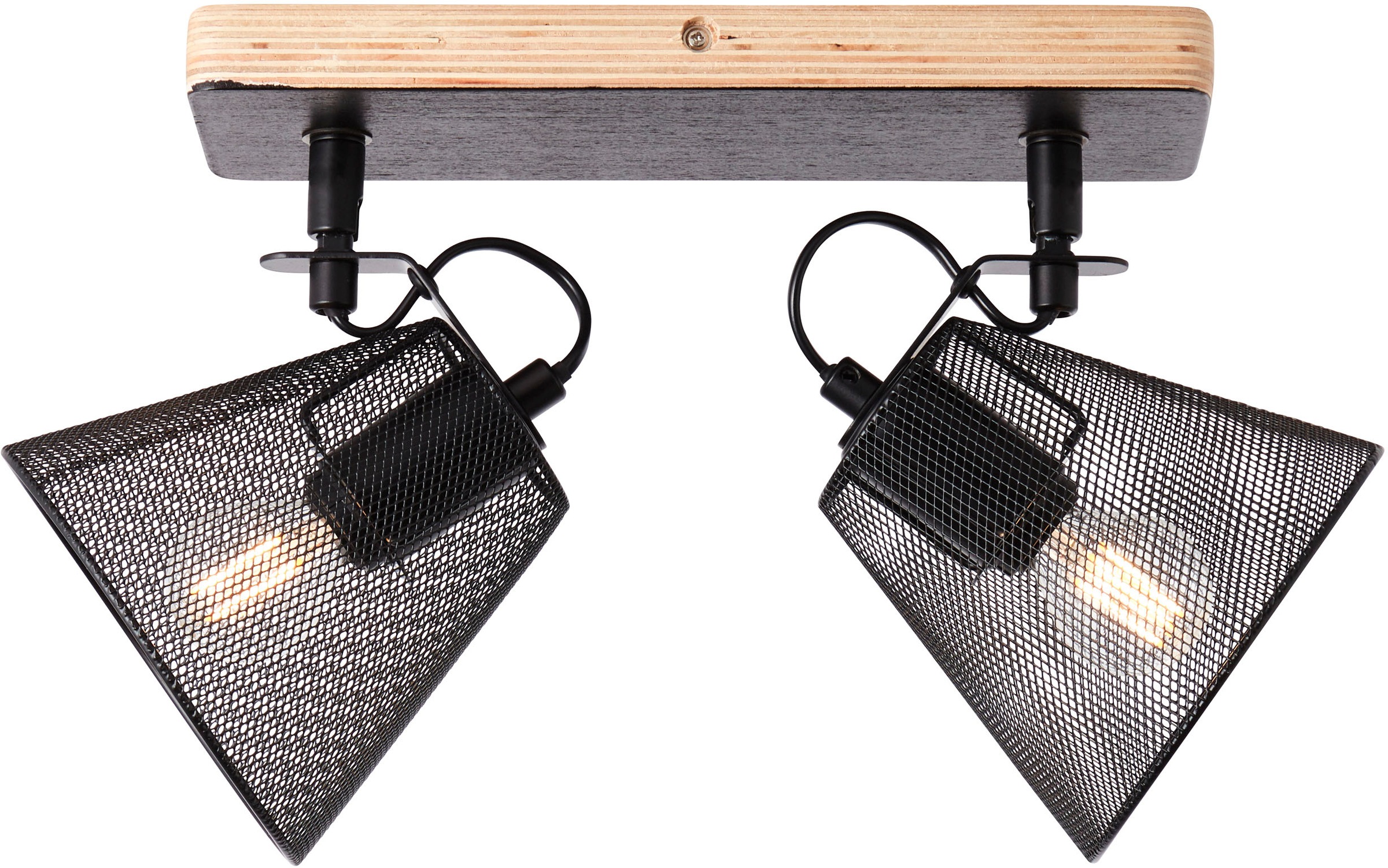 Brilliant Deckenstrahler »Whole«, 2 flammig, Leuchtmittel E14 | ohne Leuchtmittel, 2flg schwarz/holzfarbend