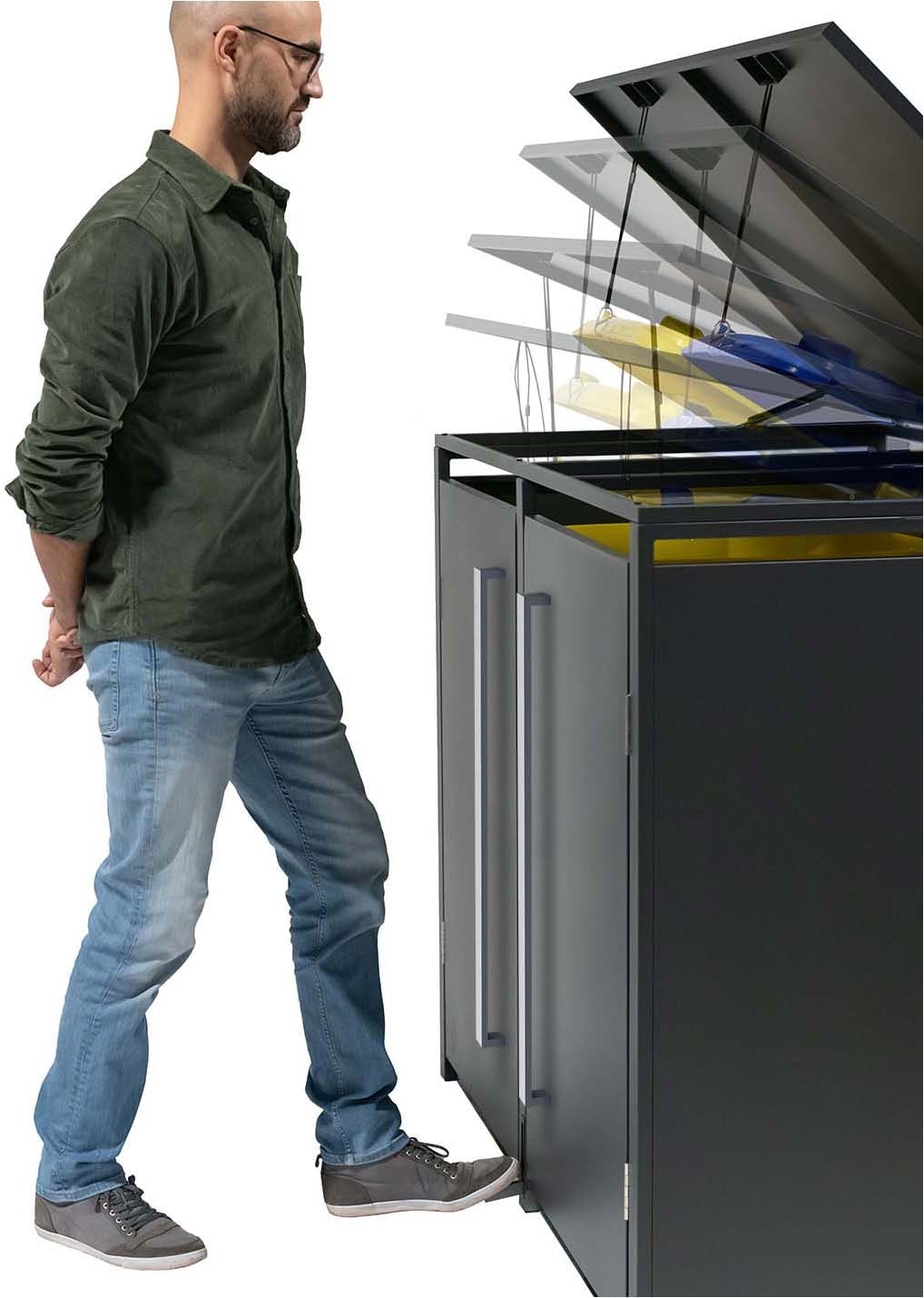 WESTMANN Kissenbox »Kunststoff-Gartenbox XXL Silva 570l, Anthrazit« 74x150x66cm, stabile und wetterfeste Konstruktion aus Kunststoff