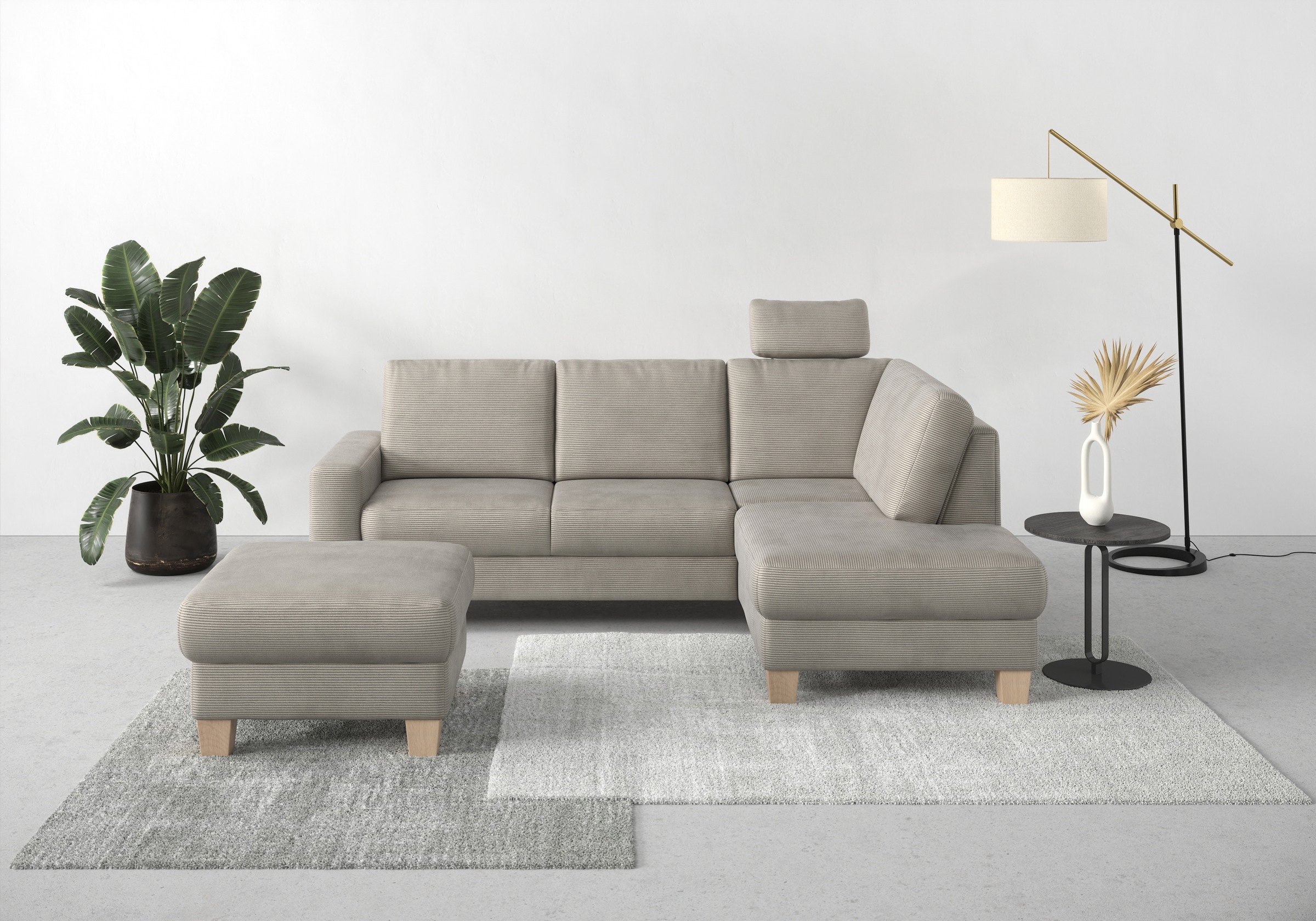 Home affaire Ecksofa "Summer L-Form" mit Ottomane, wahlweise mit Bettfunkti günstig online kaufen