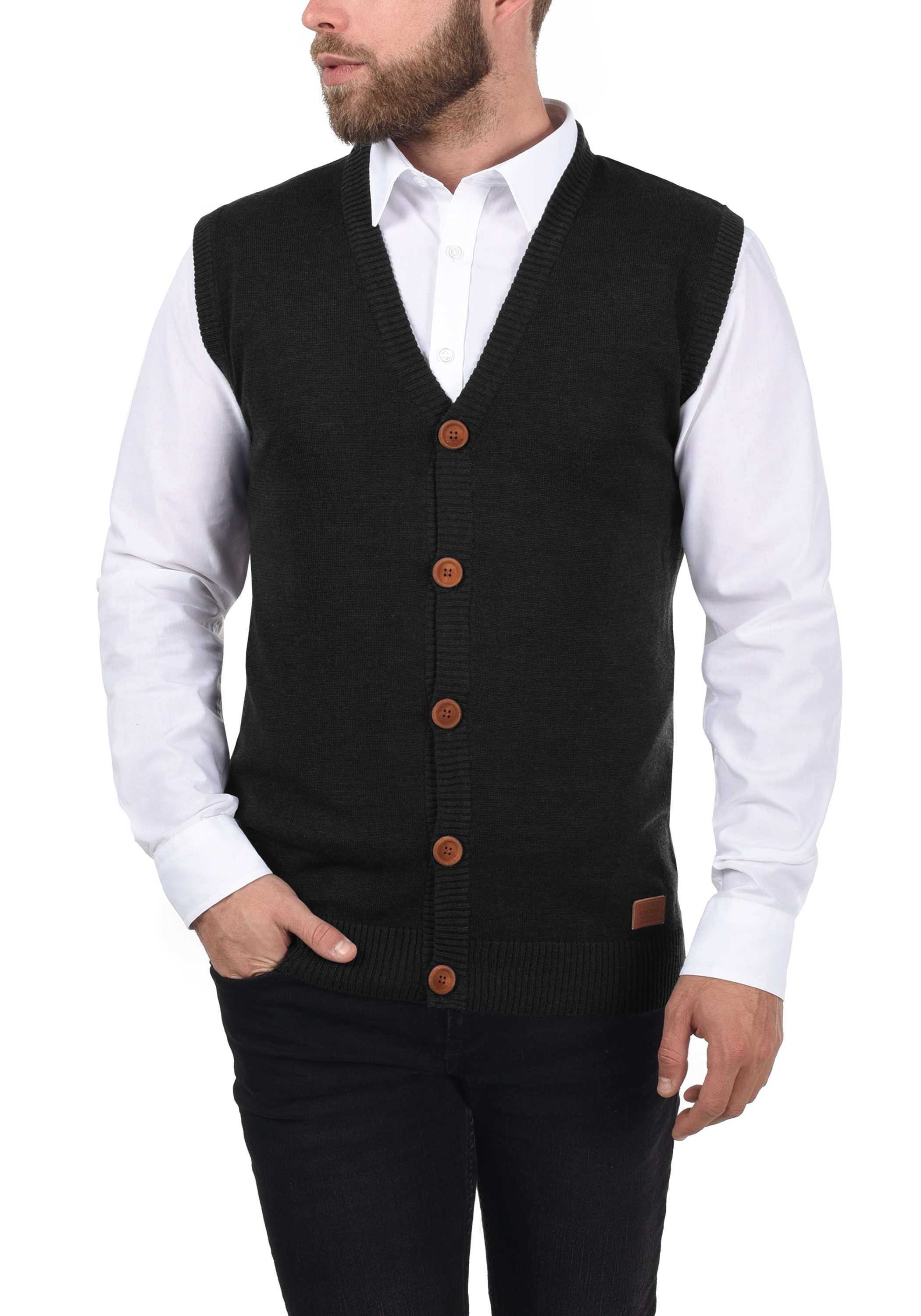 Blend Pullunder "BHLennardo", Stilvoller Pullunder mit Holzknopf-Leiste günstig online kaufen