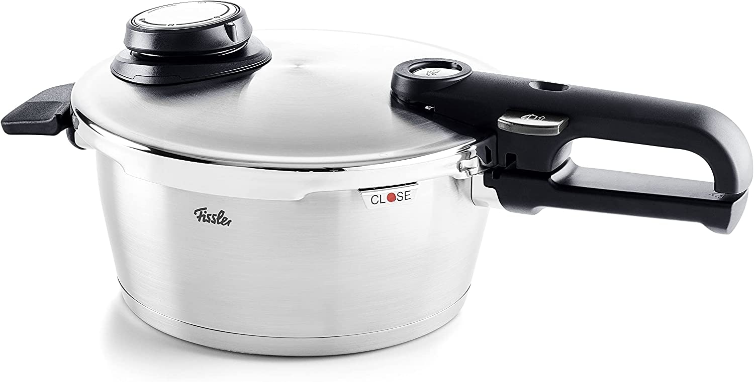 Fissler Schnellkochtopf "Vitavit premium Schnellkochtopf", Edelstahl 18/10, (3 tlg.), Verriegelungsanzeige, Einstellbare