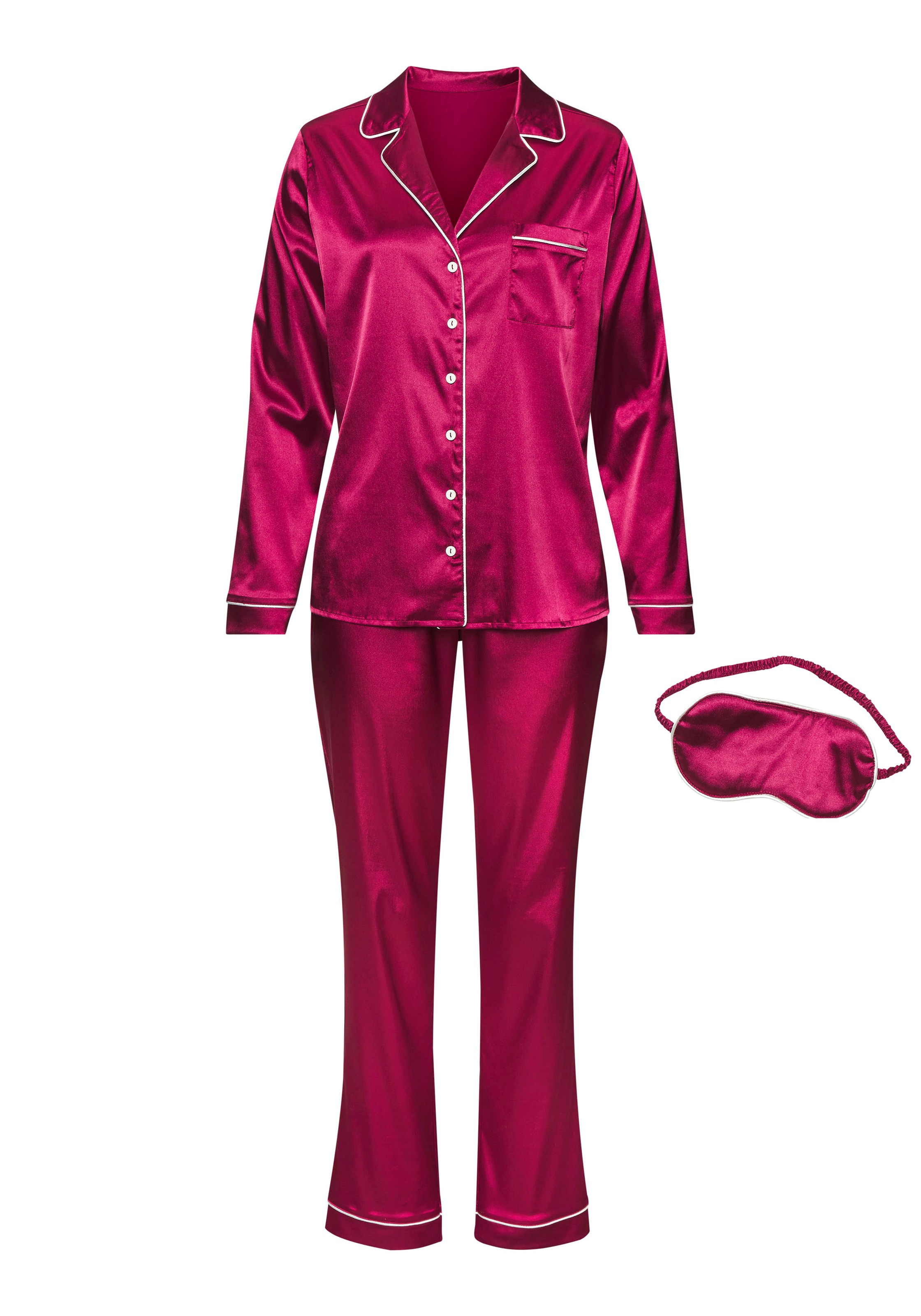 s.Oliver Pyjama, (Set, 3-teilig), incl. Schlafmaske