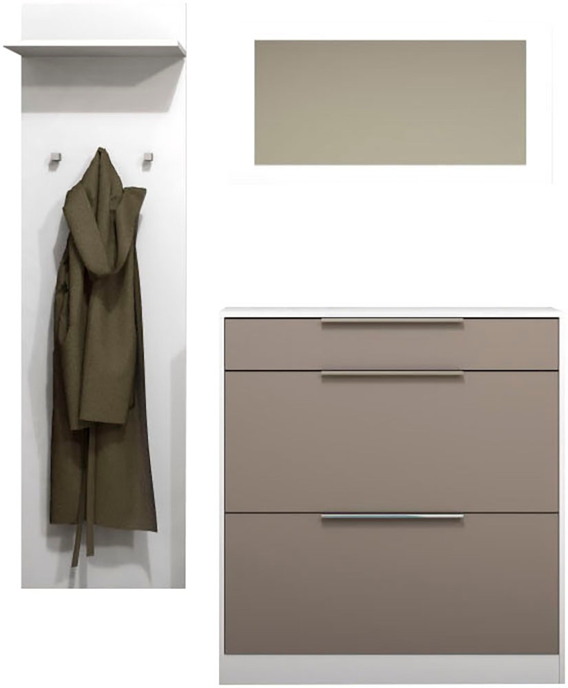 Thumbnail - borchardt Möbel Garderoben-Set "Oliva, Schuhschrank, Spiegel, Garderobenpaneel" 3 Stk. tlg.