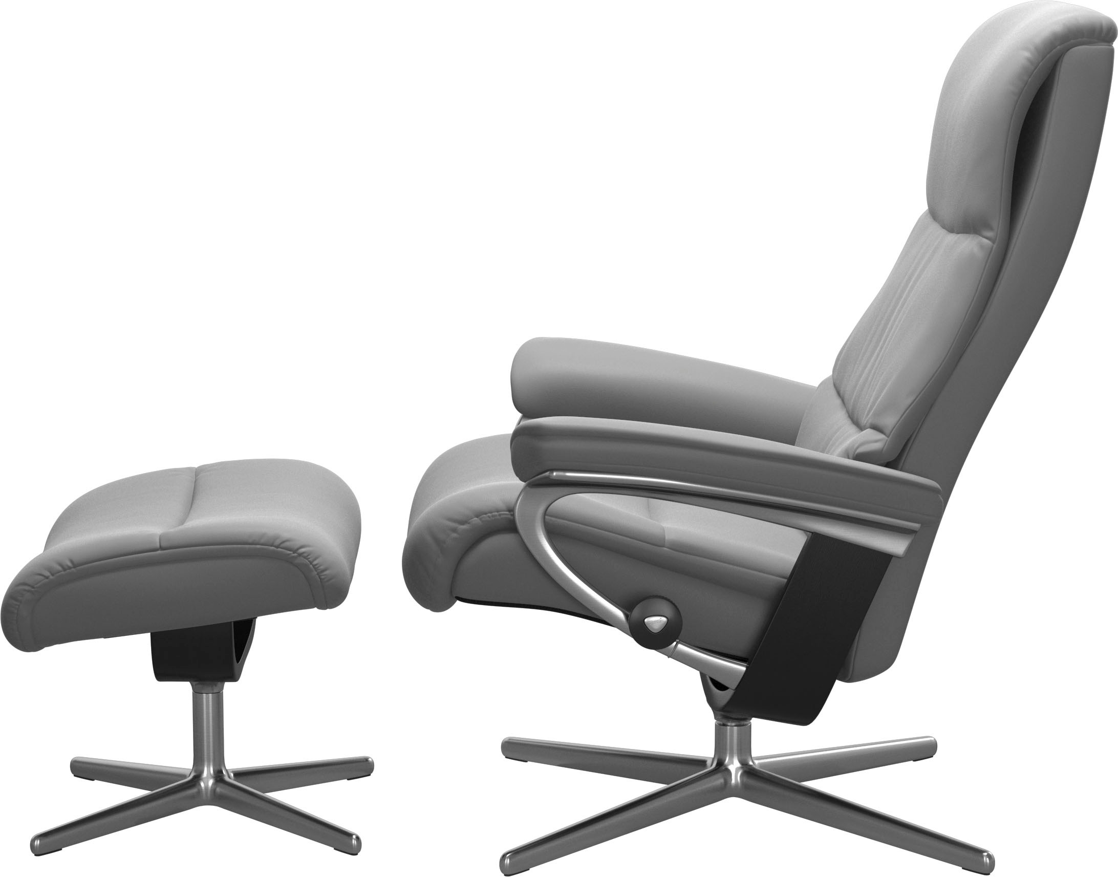 Relaxsessel STRESSLESS "View", grau (wild dove batick), B:78cm H:108cm T:78cm, Leder BATICK: BATICK ist ein leicht korrigiertes, durchgefärbtes und genarbtes Möbelleder, bei dem die meisten Unebenheiten und Spuren in der Regel entfernt wurden., Sessel, Re 8