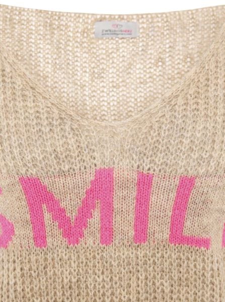 Zwillingsherz Strickpullover »"Smile"«, mit fröhlichem Aufdruck, One Size