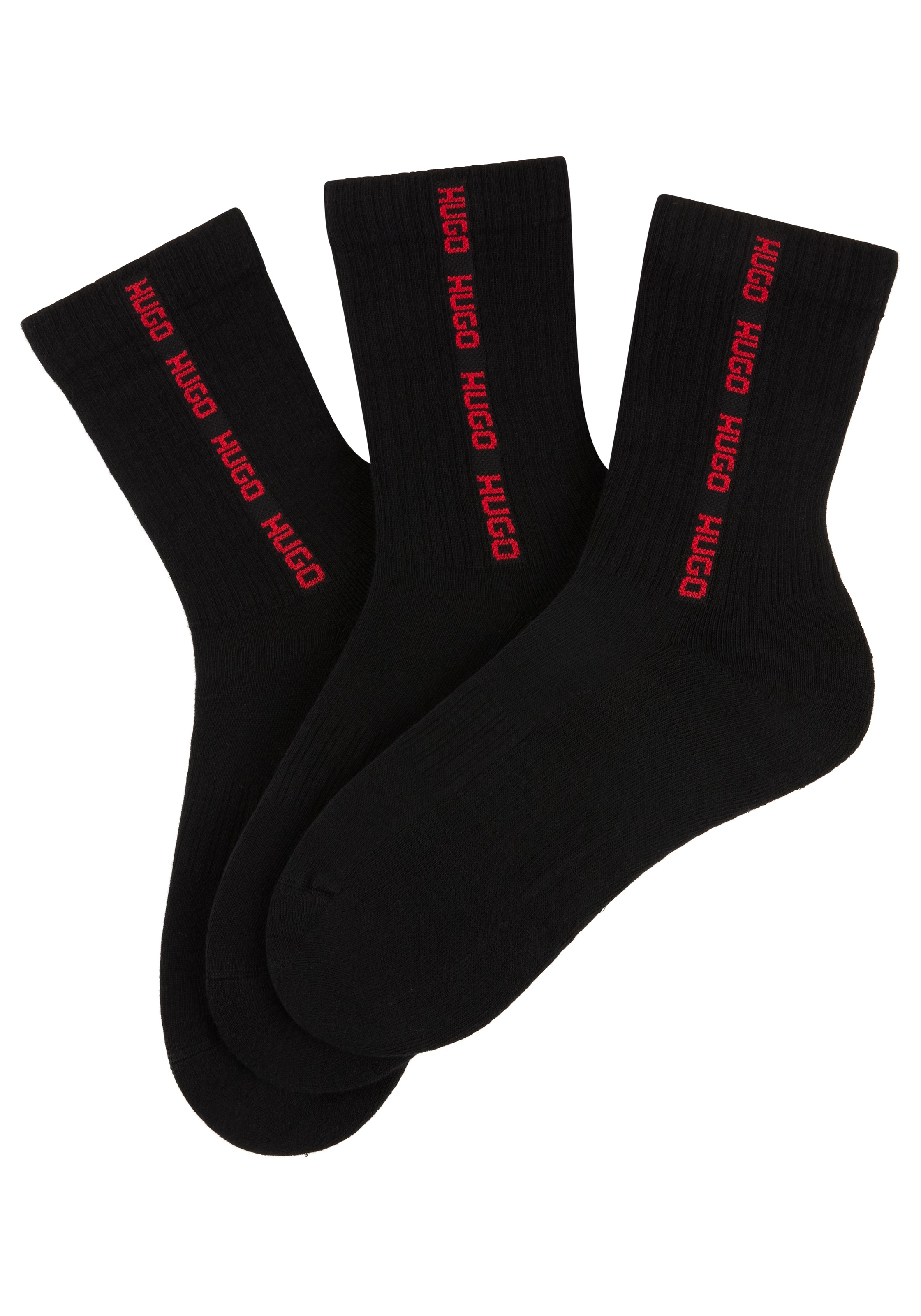 HUGO Underwear Basicsocken "3P QS RIB TAPE MD", mit Rippdetails günstig online kaufen