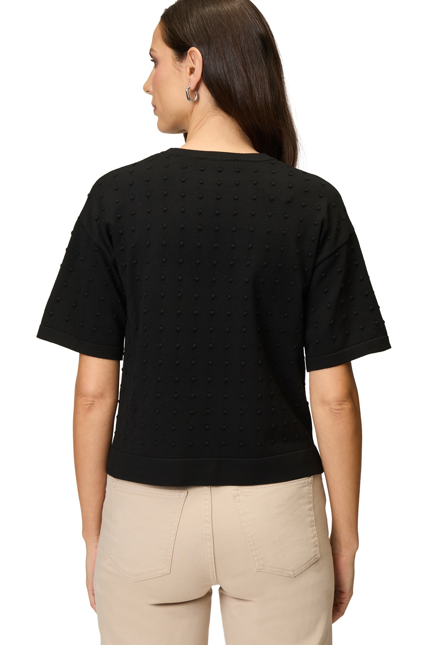 Zero Kurzarmshirt »zero Pullover mit Punkt-Stickerei«, (1 tlg.), weiteres Detail