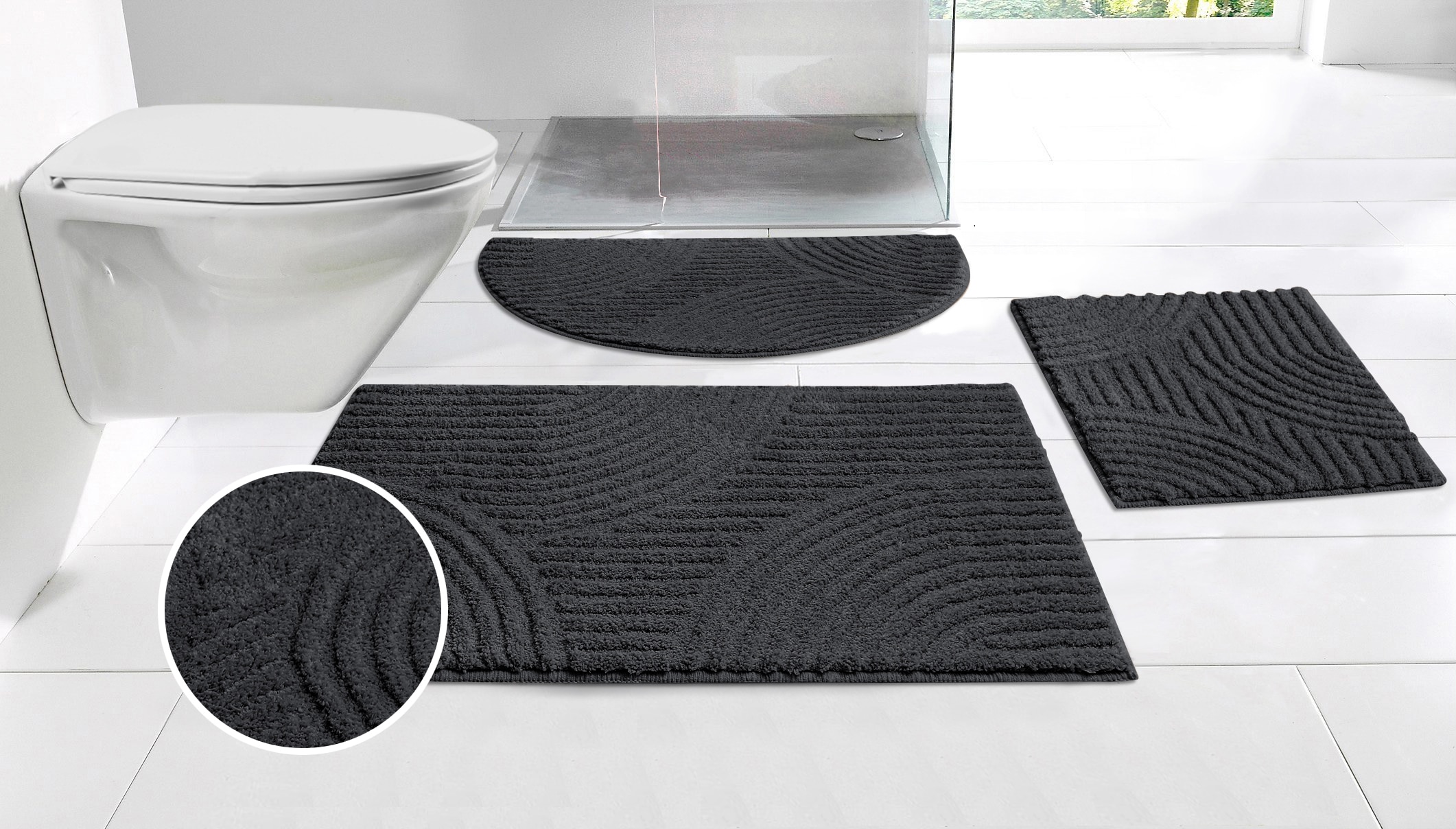 OTTO home Badematte "Ognon, Scandi, Boho, modernes Muster" Höhe 15 mm rutsc günstig online kaufen