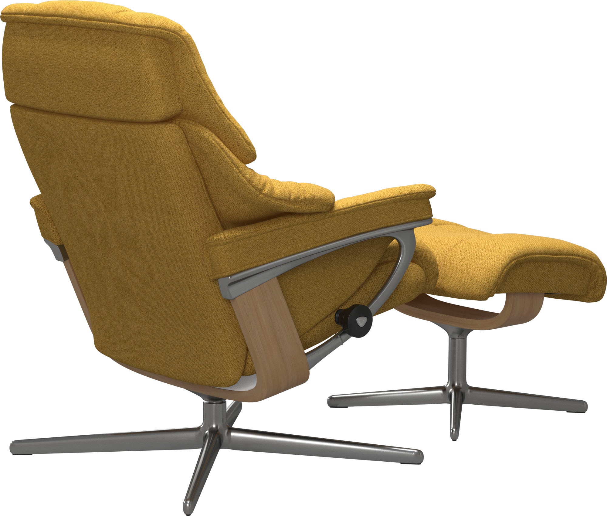 Stressless® Relaxsessel »Reno«, (Set, Relaxsessel mit Hocker), mit Hocker, mit Cross Base, Größe S, M & L, Holzakzent Eiche