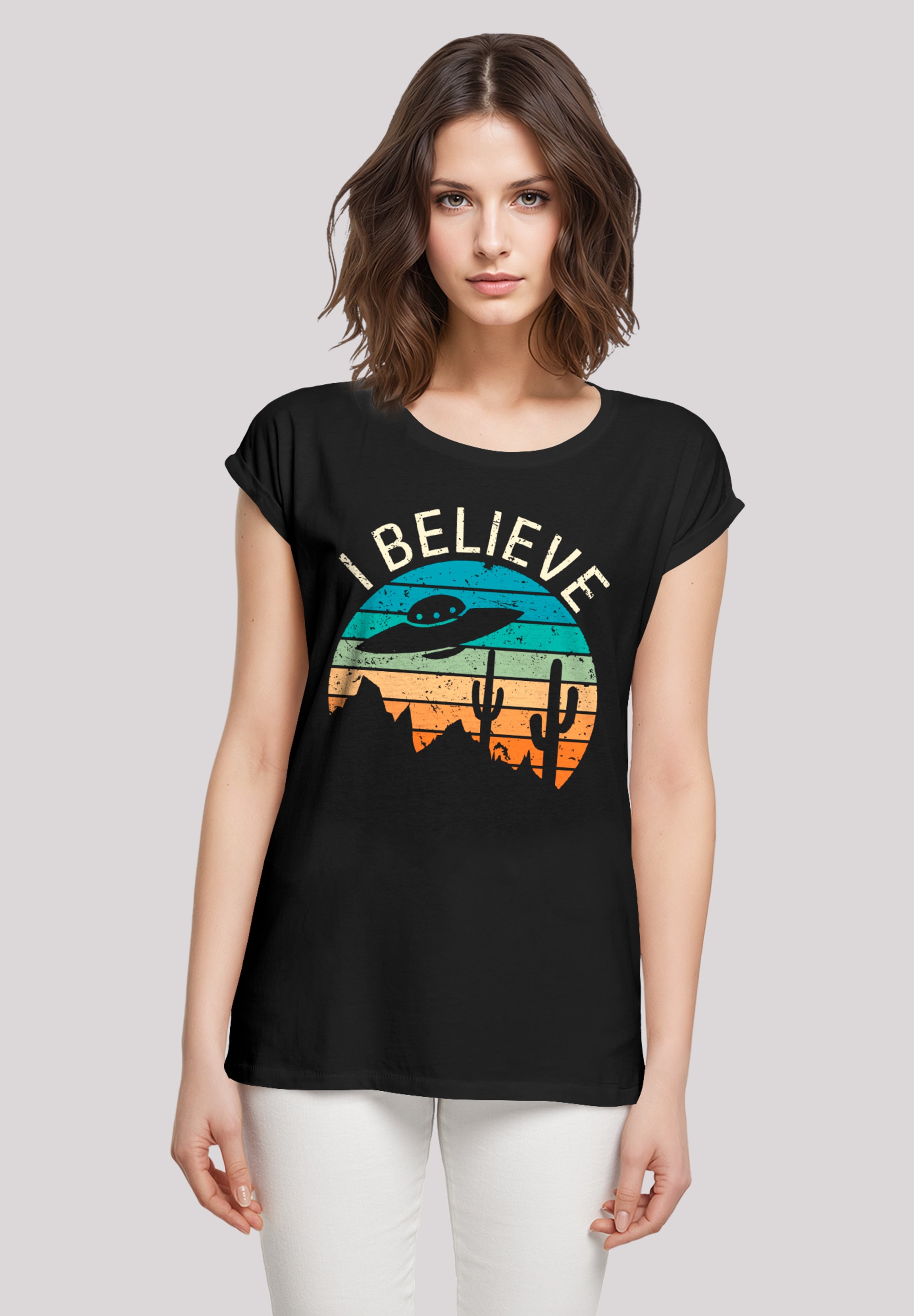 F4NT4STIC T-Shirt "I Believe UFO Alien Sunset", Premium Qualität günstig online kaufen