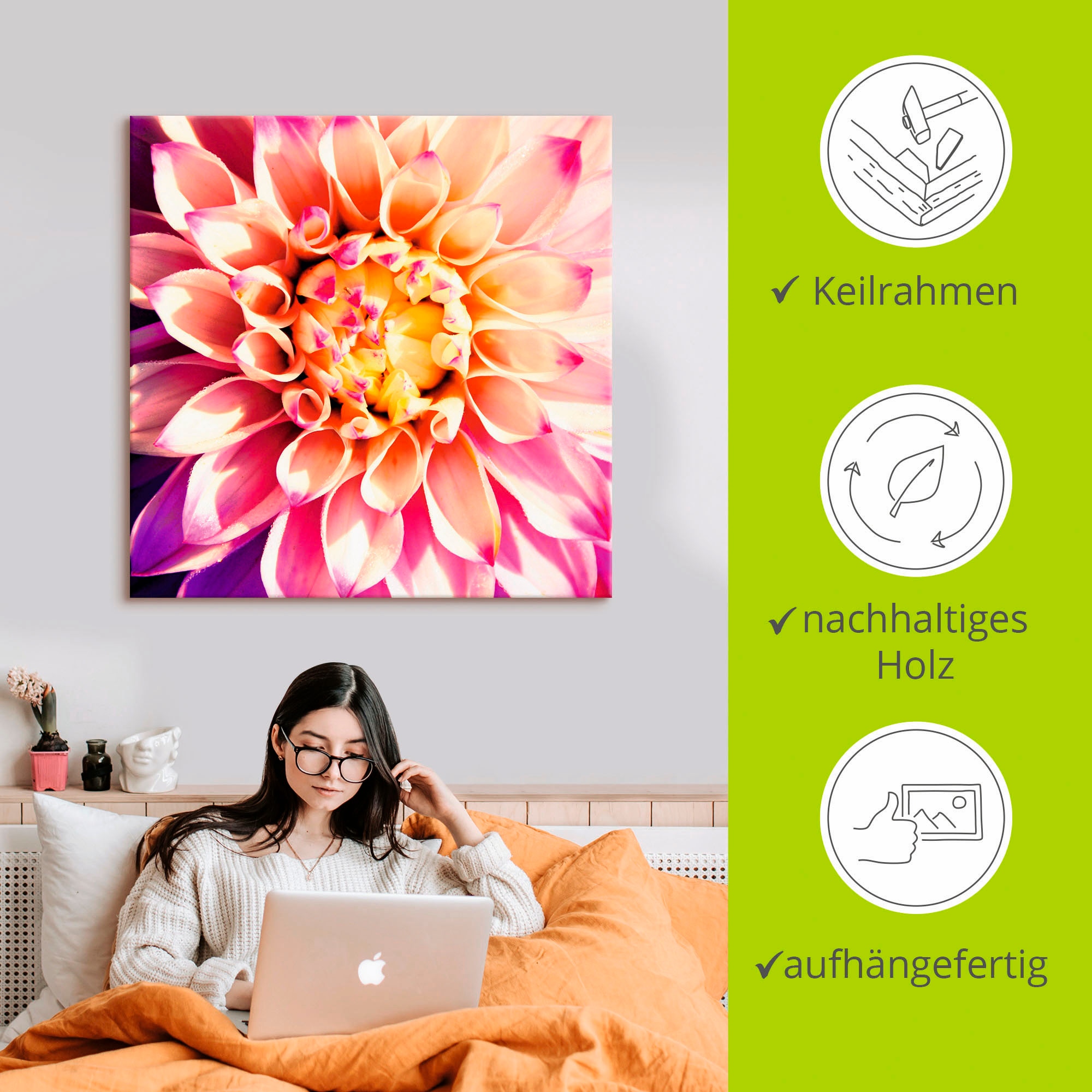 Artland Wandbild »Dahlie«, Blumen, (1 St.), als Leinwandbild, Poster in verschied. Größen