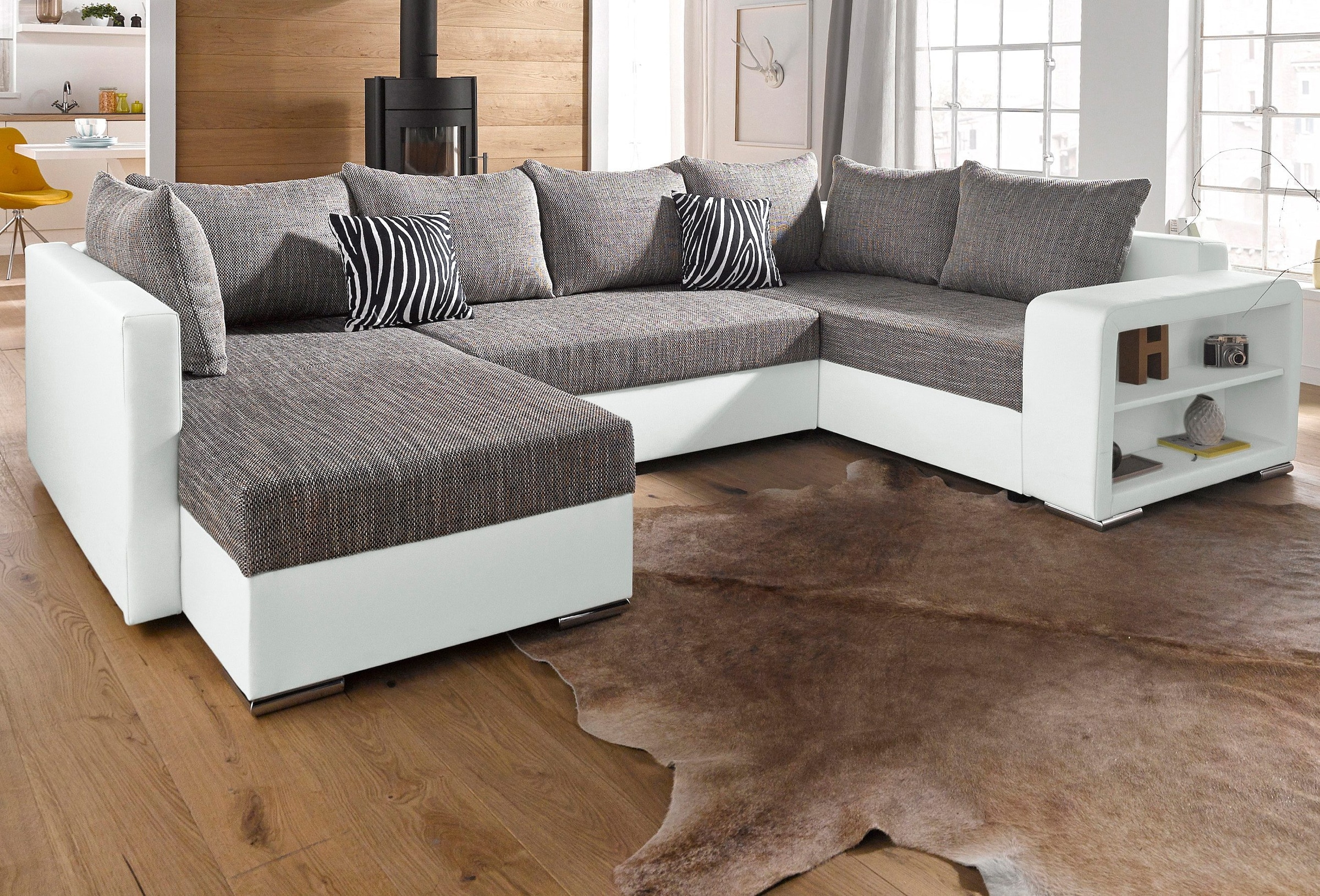 COLLECTION AB Wohnlandschaft »John U-Form«, mit Bettfunktion, wahlweise mit Federkern