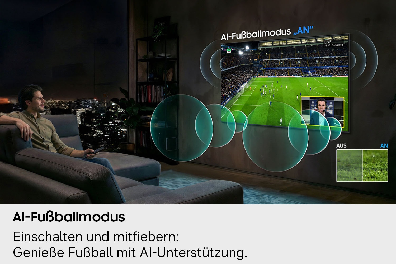 Samsung Mini-LED-Fernseher »GU55M80HAU« 138 cm/55 ″ Smart-TV Mini-LED HDR, Motion Xcelerator 144 Hz, AI Fußballmodus, Dynamik Sound