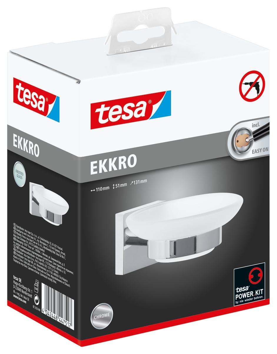 tesa Seifenspender "1x tesa ekkro Seifenschale" chrom-weiß 13,1 cm : 11 cm günstig online kaufen