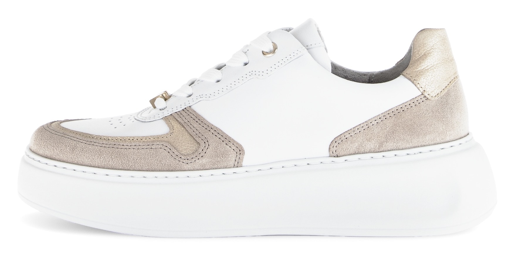 Gabor Plateausneaker »FLORENZ«, Freizeitschuh, Halbschuh, Schnürer, Kontrastbesätze, Weite G