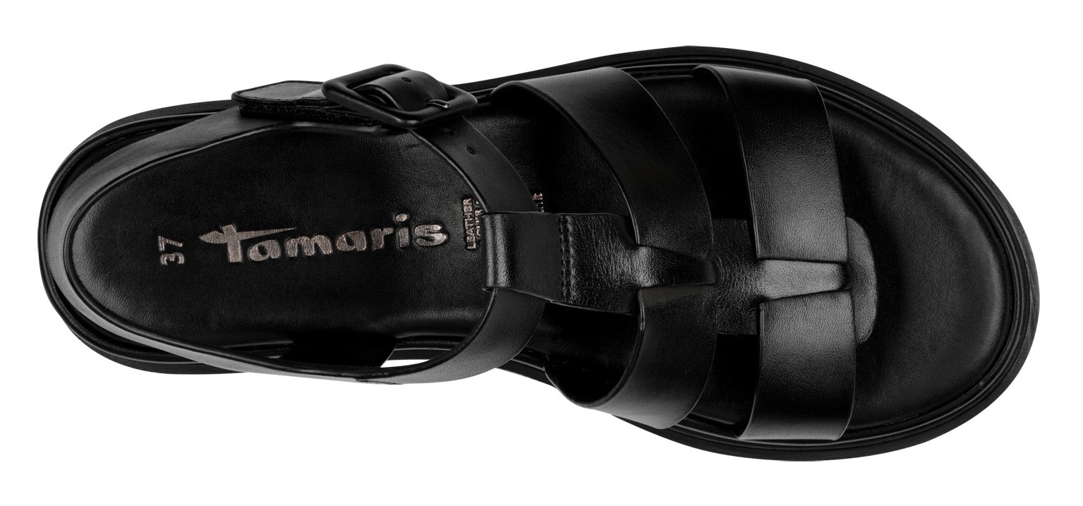 Tamaris Keilsandalette, Plateau, Riemchensandale, Sommerschuh mit verstellbarer Schnalle