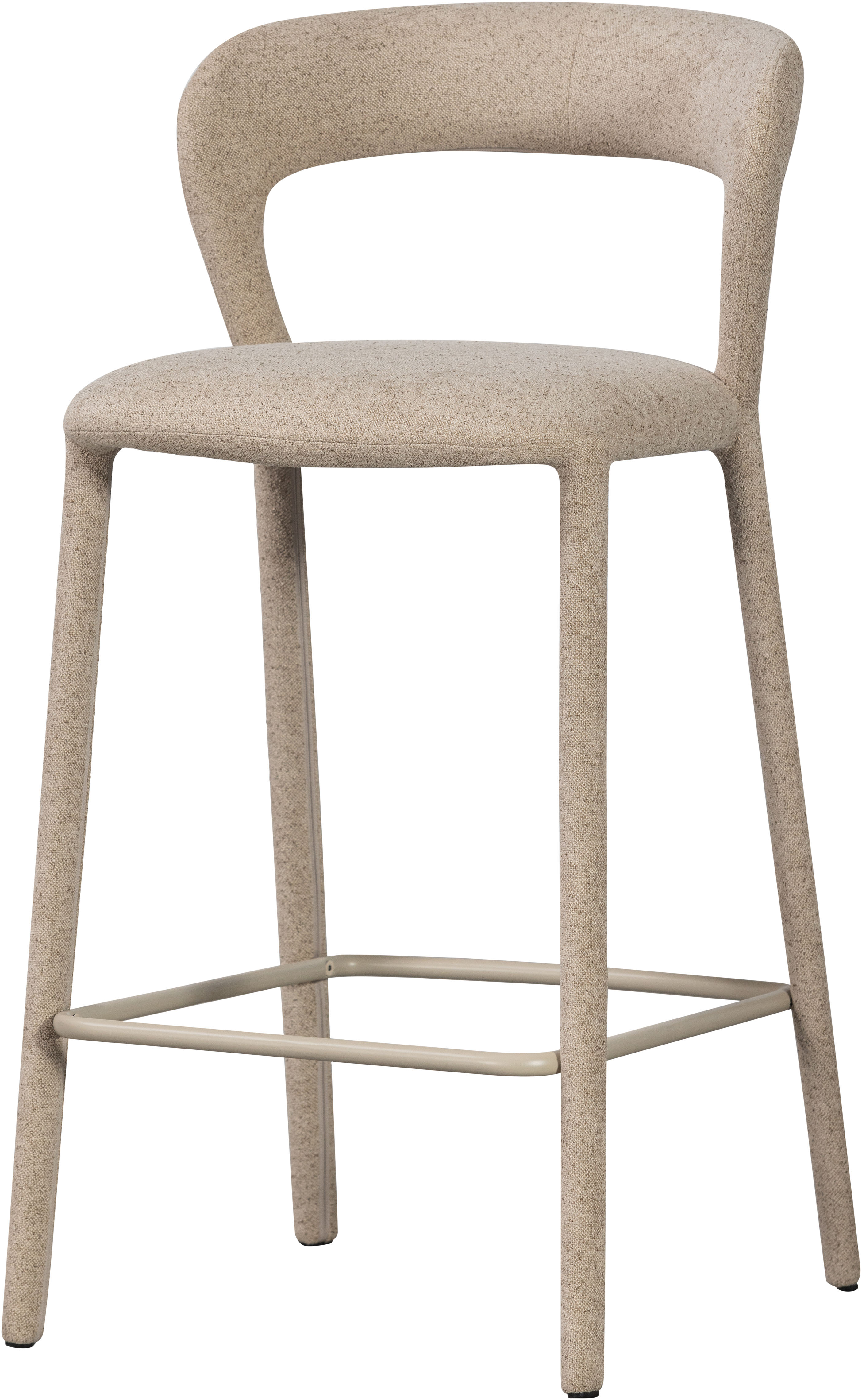 WOOOD Barhocker "Noble mit Fußstütze und vollständig gepolstertem B 48 x T 52 x H 95 cm" Gewebebezug, Belastbarkeit 150 kg, hohe Verschleißfestigkeit