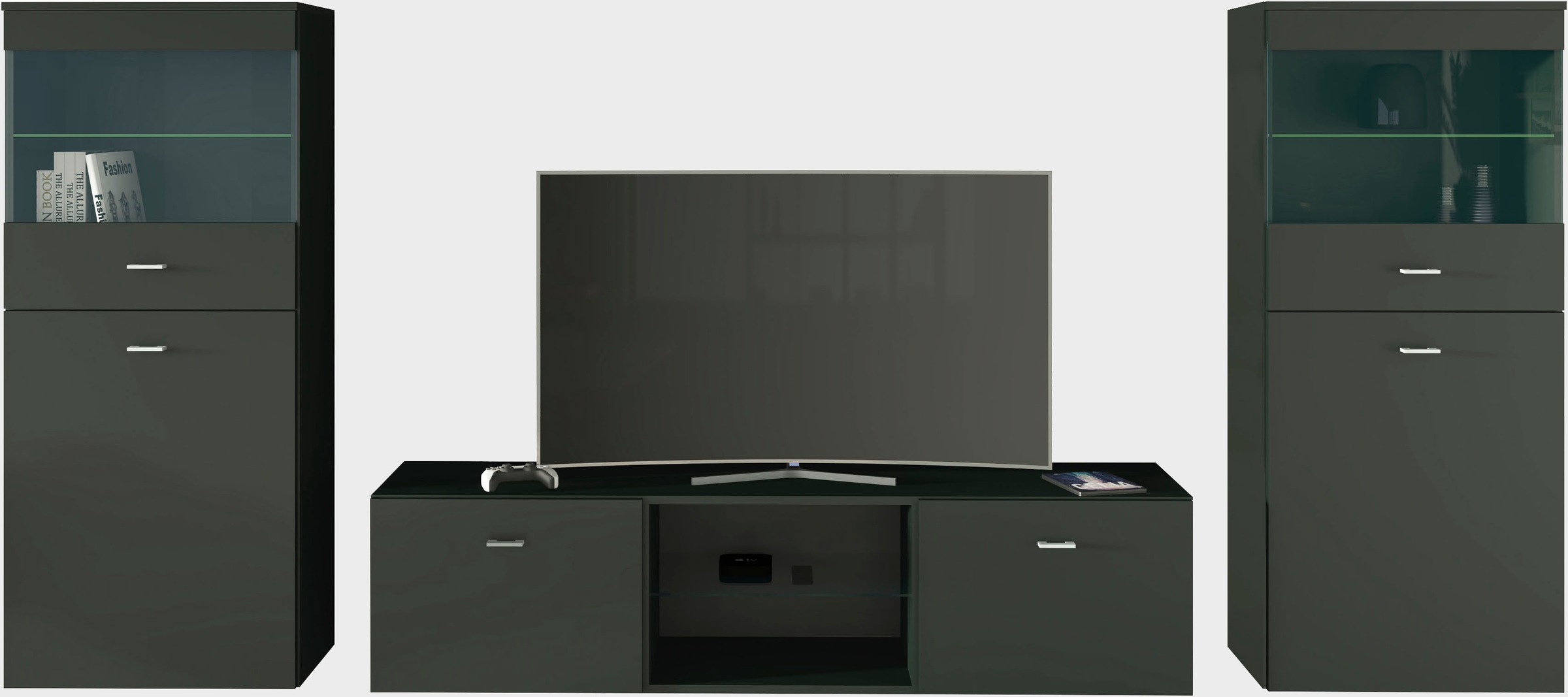 borchardt Möbel Wohnwand "Scala, moderne Mediawand mit Vitrinen und Lowboar günstig online kaufen