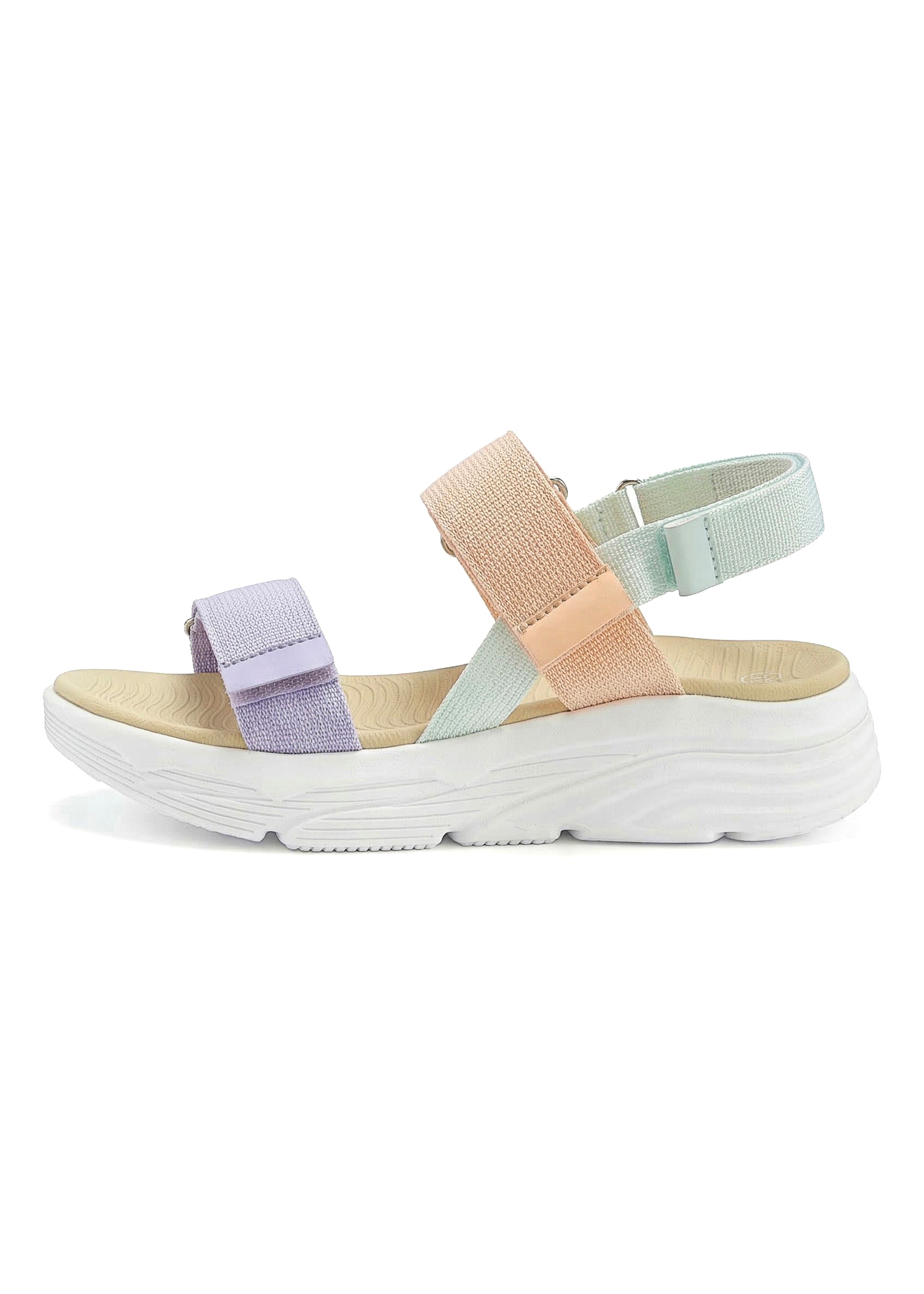 Vivance Sandale »Sandalette, Pantolette, Sommerschuhe, Riemchensandale«  mit bunten Riemchen und Klettverschluss VEGAN
