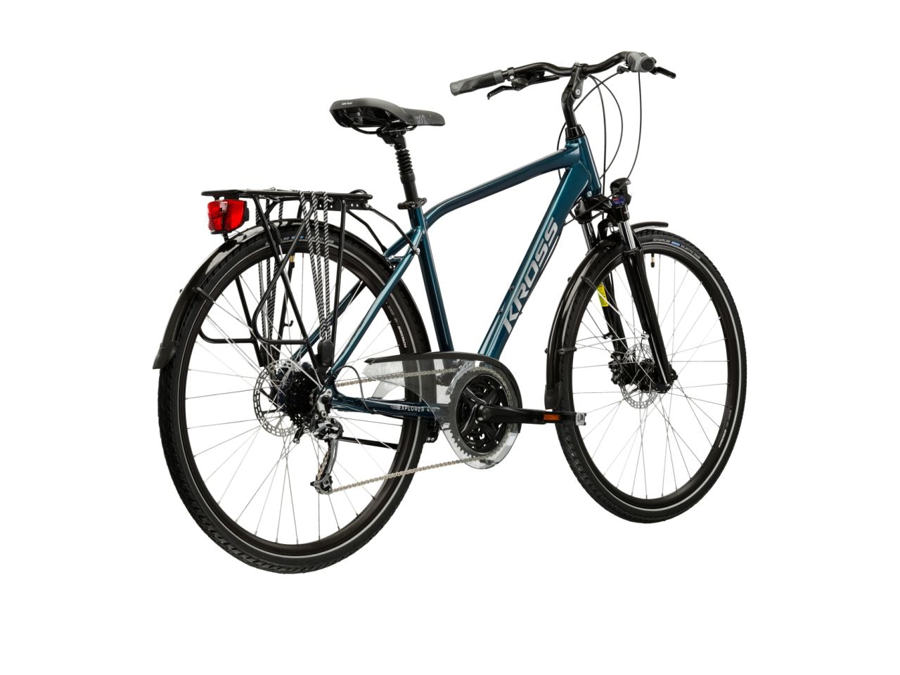 Kross Trekkingrad »KROSS Trekkingrad Herren 28" Explorer 45.0 blau 24 Gänge« 24 Gang Shimano DEORE M592 Schaltwerk Kettenschaltung