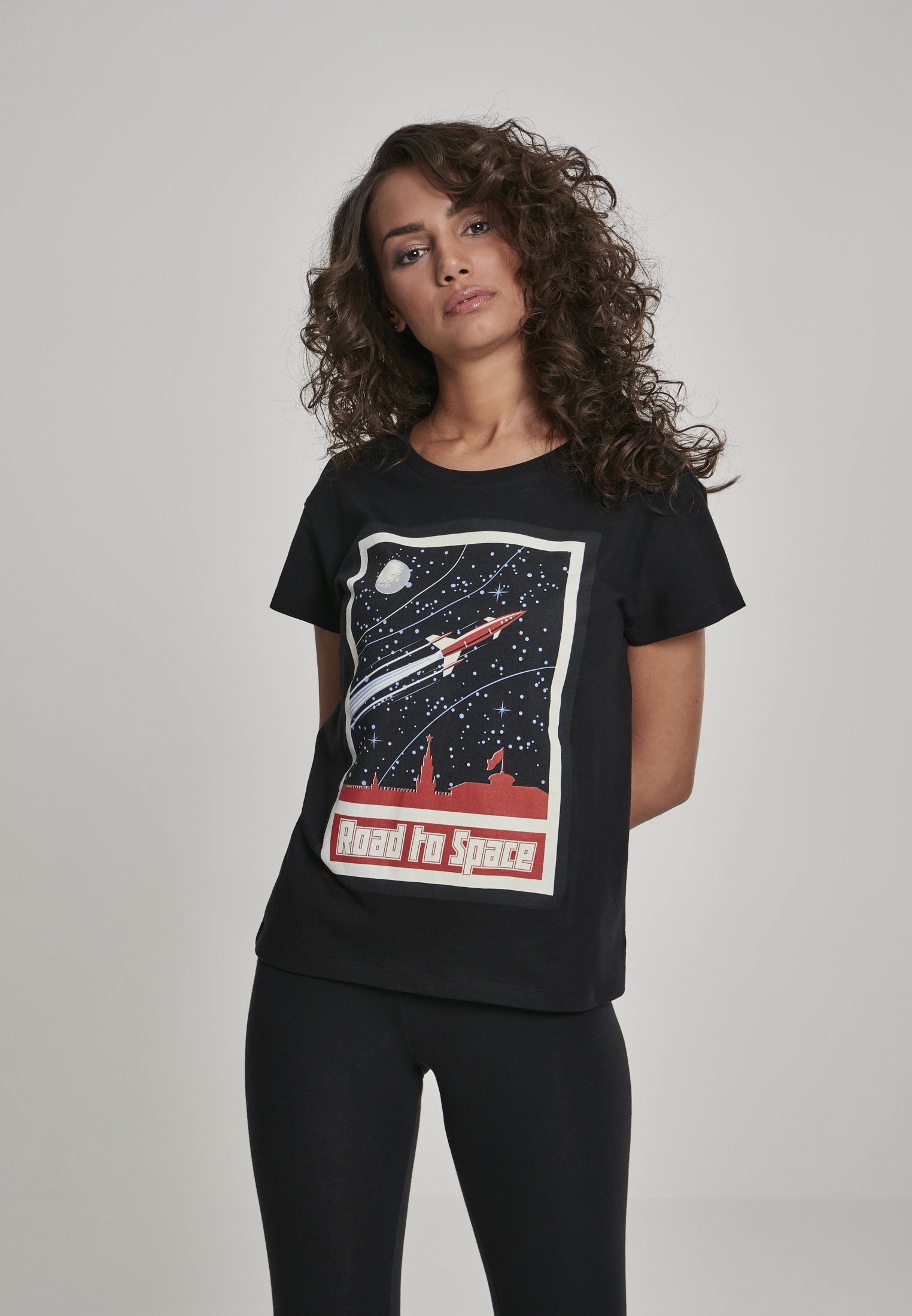 Black Friday MisterTee T-Shirt »Damen Ladies Road To Space Box Tee«, (1 tlg.)  | BAUR