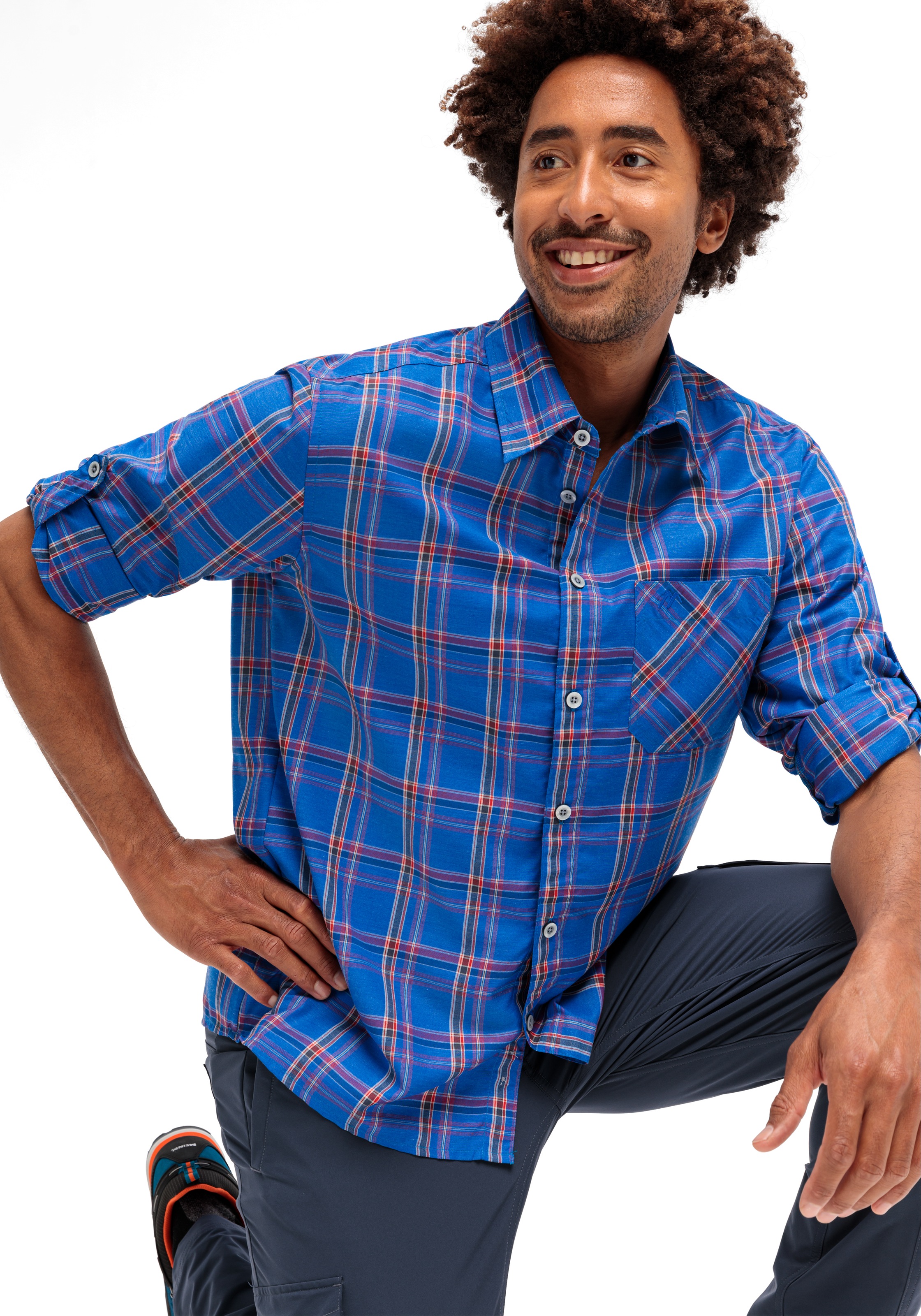 Maier Sports Funktionshemd "Claas" Herren Hemd langarm, karriertes Freizeit günstig online kaufen