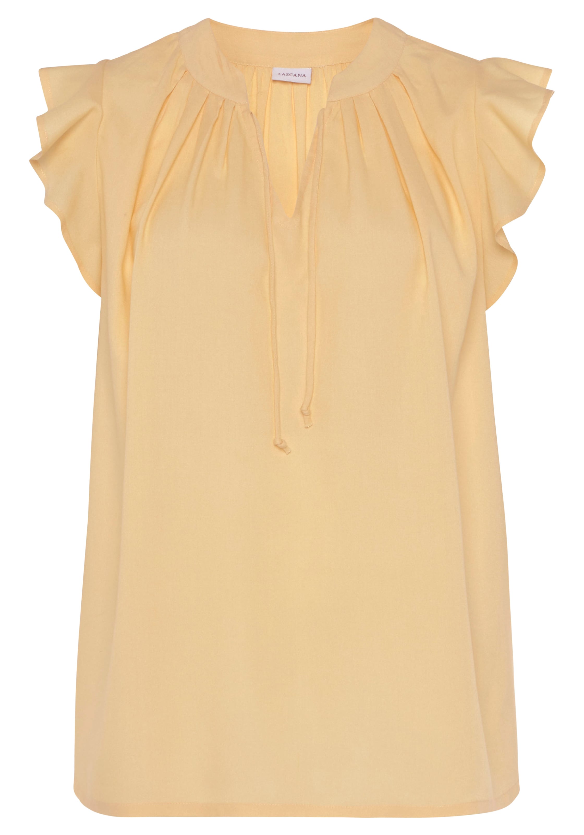 LASCANA Schlupfbluse, mit Rüschenärmeln, Kurzarmbluse, elegant