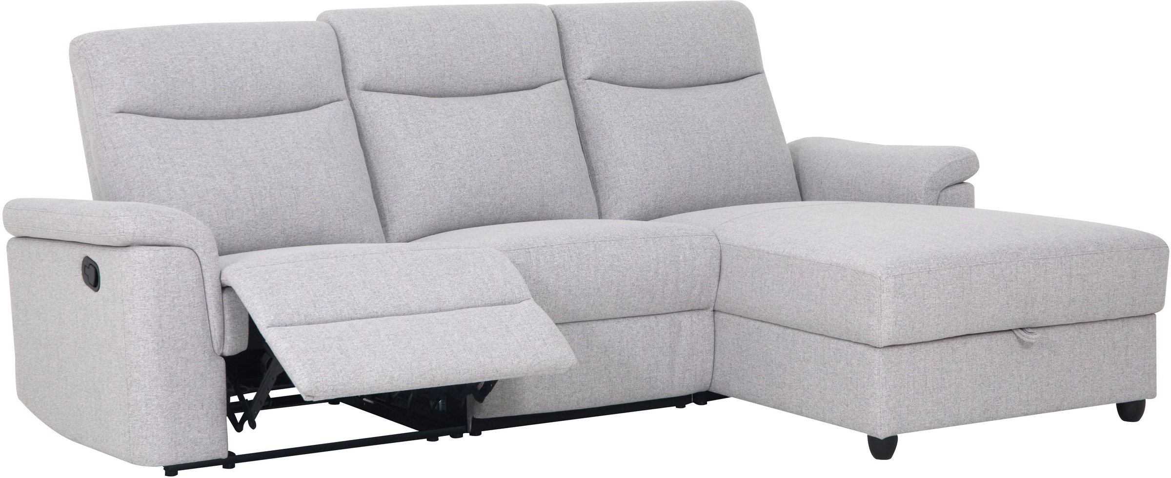 Home affaire Ecksofa »BRIONNE, L-Form, 255cm, manuelle u. elektrische Funktion (USB A/C),«, Liegefunktion, Stauraum, Federkernpolsterung, Webstoff