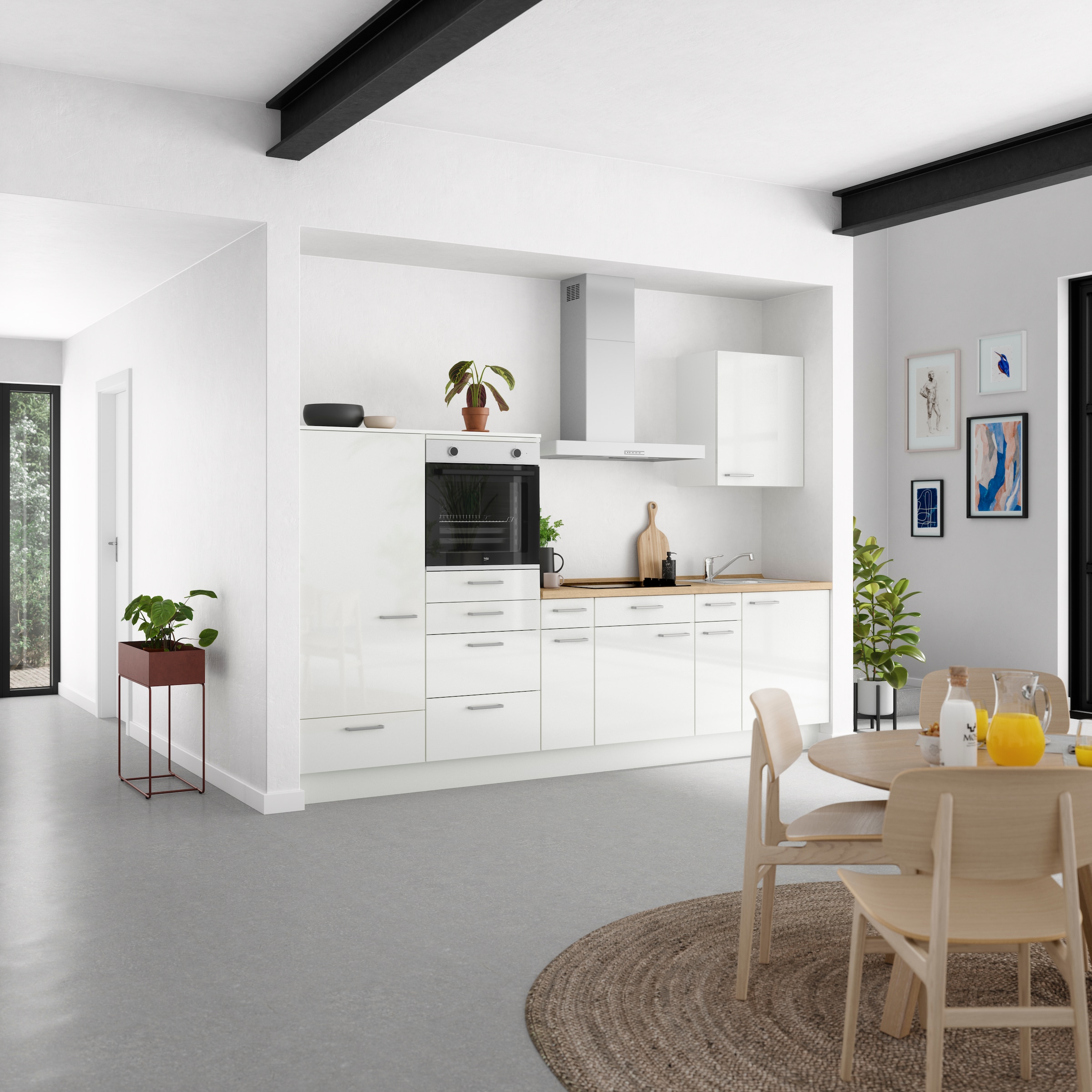 nobilia® Küchenzeile »"Flash I"«, vormontiert, Ausrichtung wählbar, Breite 300 cm, wahlw. mit E-Geräten
