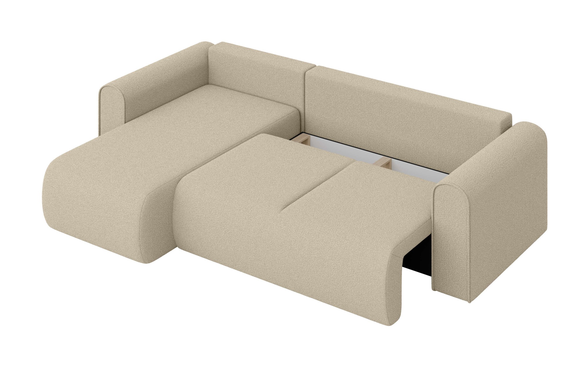 INOSIGN Ecksofa »Zacharia wahlweise Schlafsofa mit Bettkasten, B/T/H 250/166/86 cm«, L-Form mit Wellenunterfederung, Recamiere beidseitig montierbar