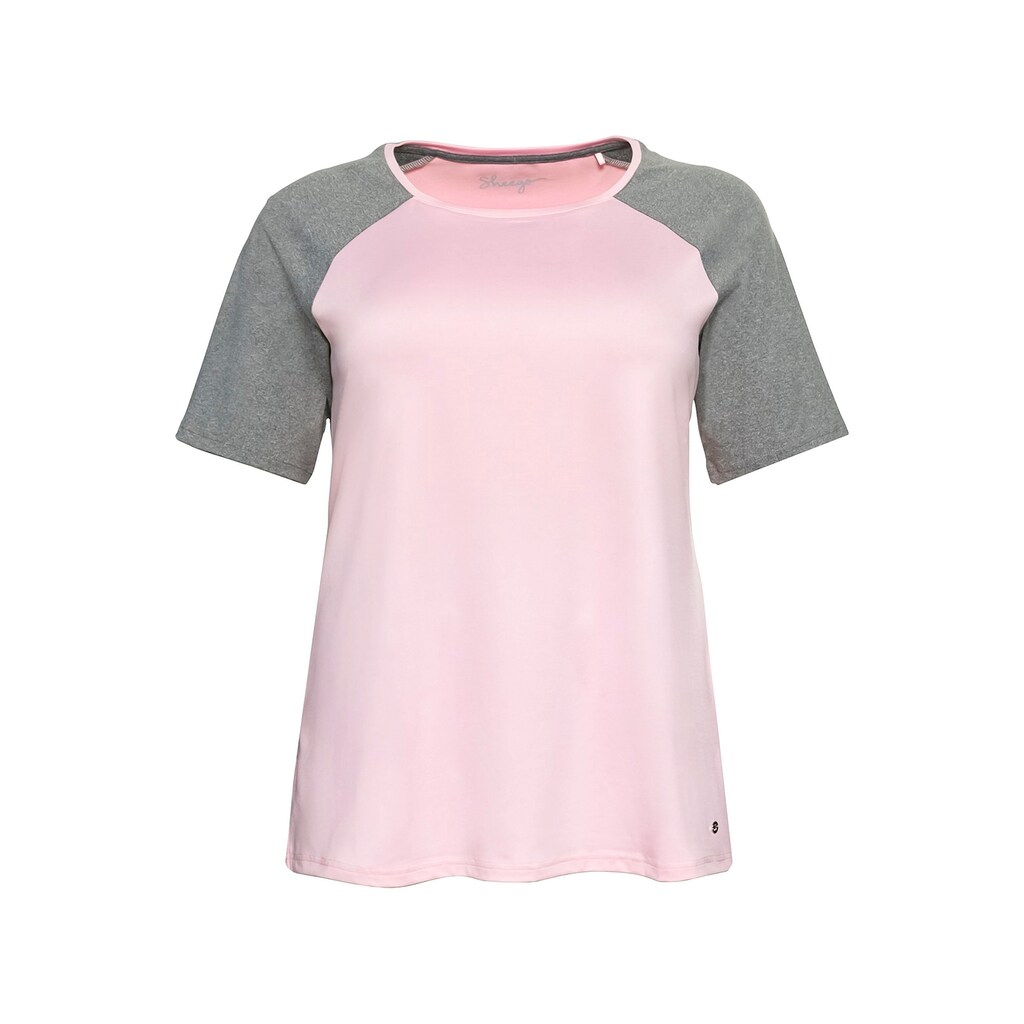 Damenmode Shirts & Sweatshirts Sheego T-Shirt »Funktionsshirt«, mit kontrastfarbenen Raglanärmeln rosa
