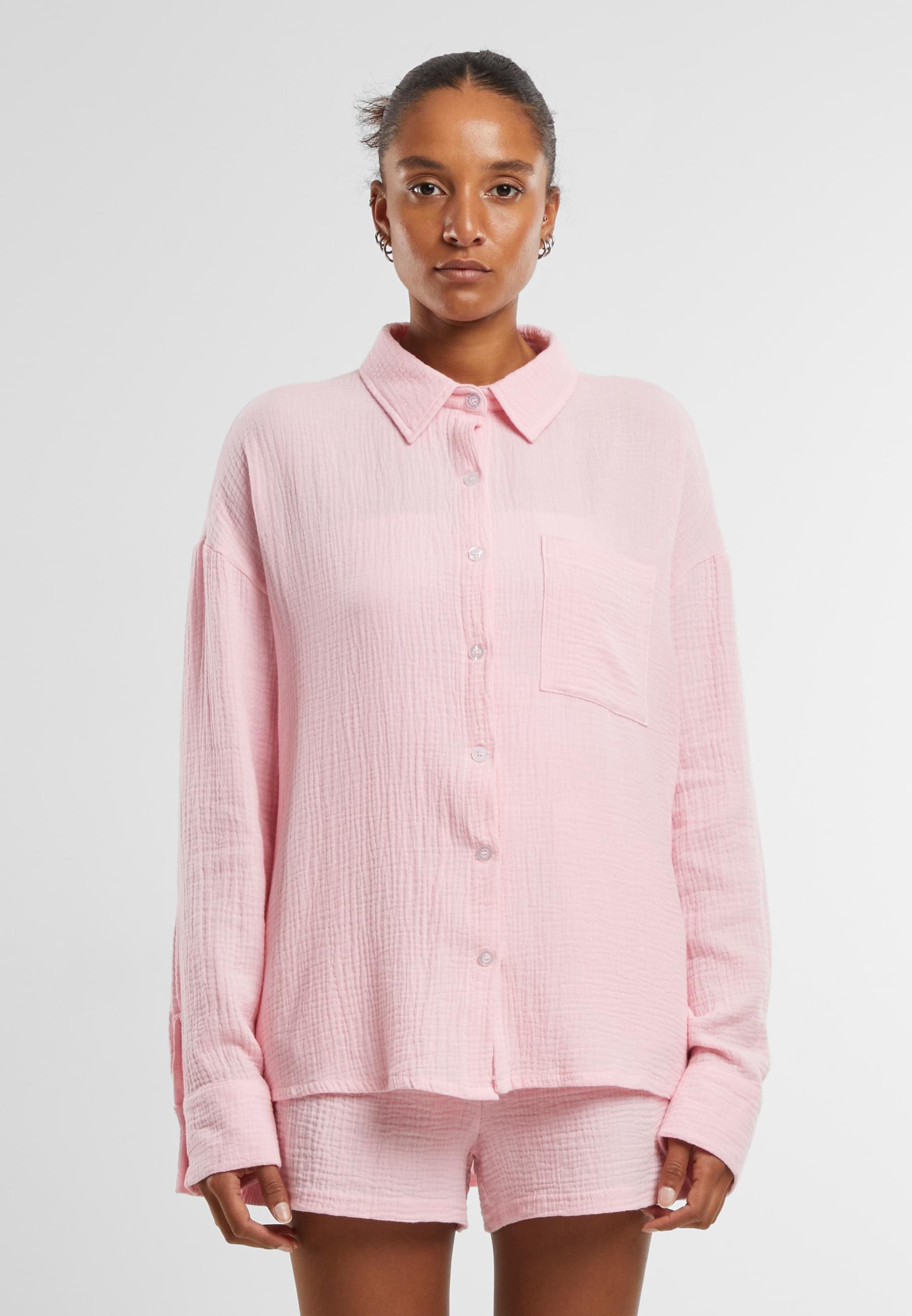 URBAN CLASSICS Klassische Bluse »Urban Classics Ladies Oversized Musselin Blouse«