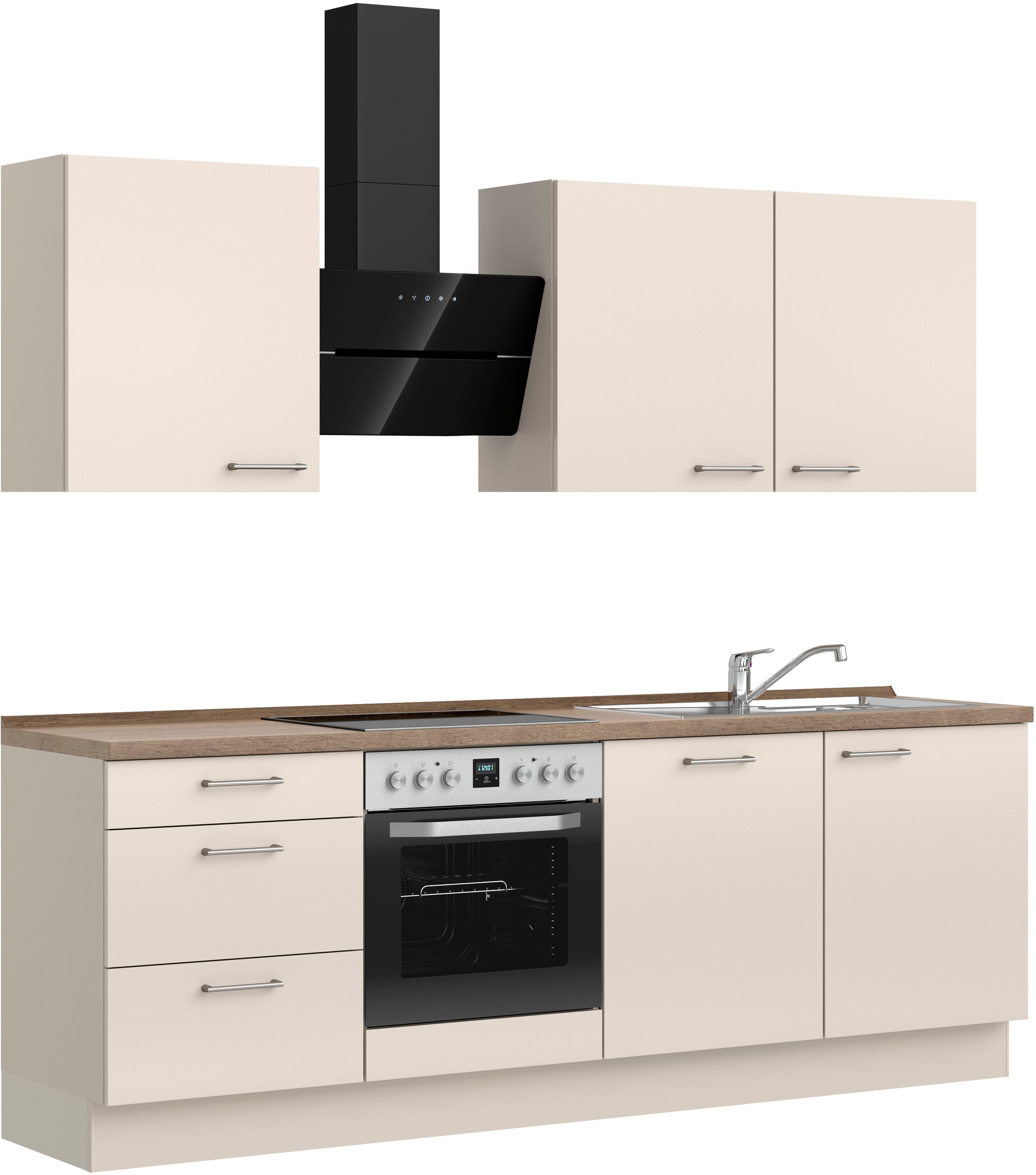nobilia® Küchenzeile »"Laser II"«, vormontiert, Ausrichtung wählbar, Breite 240 cm, wahlw. mit E-Geräten