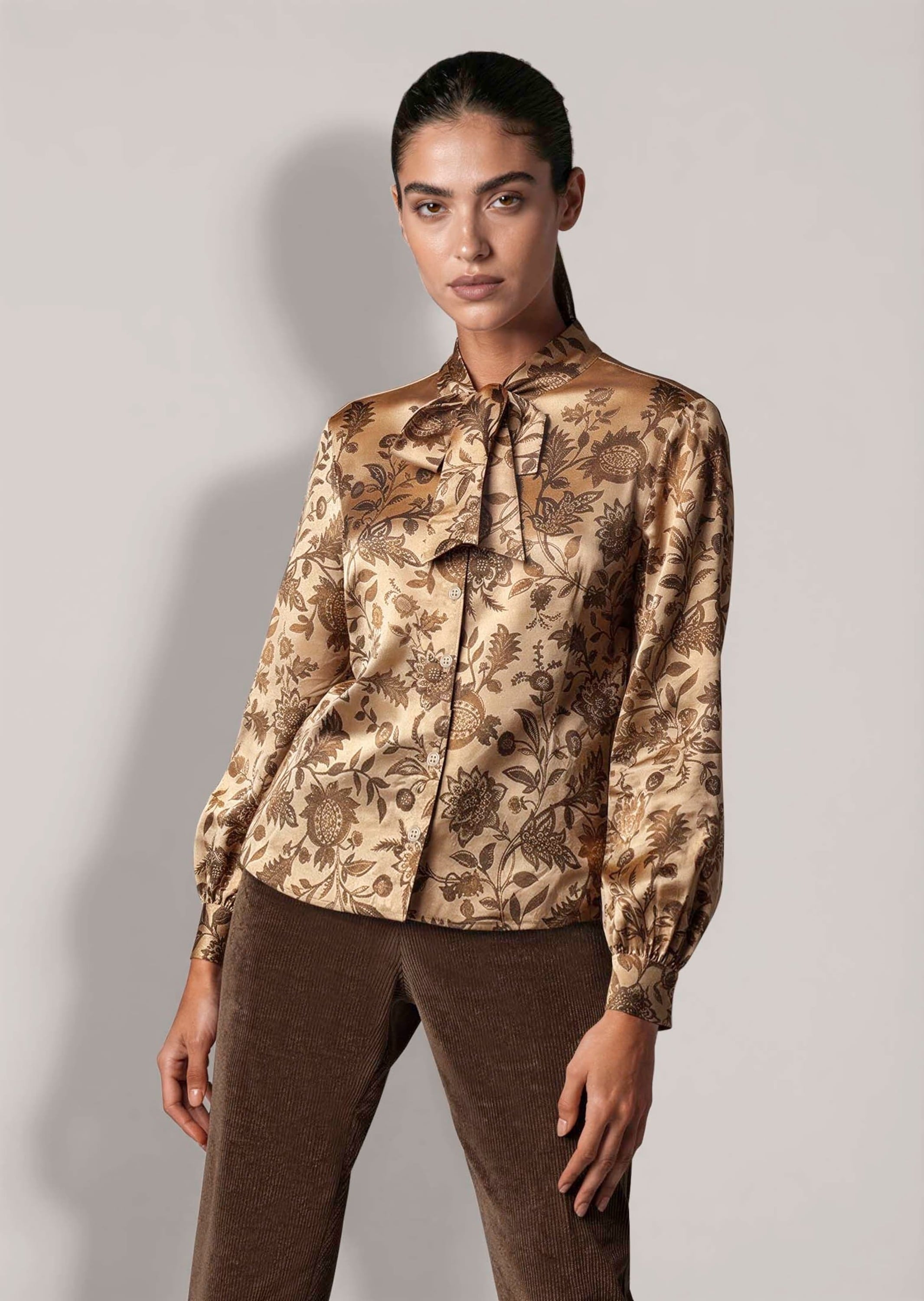 MADELEINE Langarmbluse »Bluse Schluppenbluse mit Blütenprint«