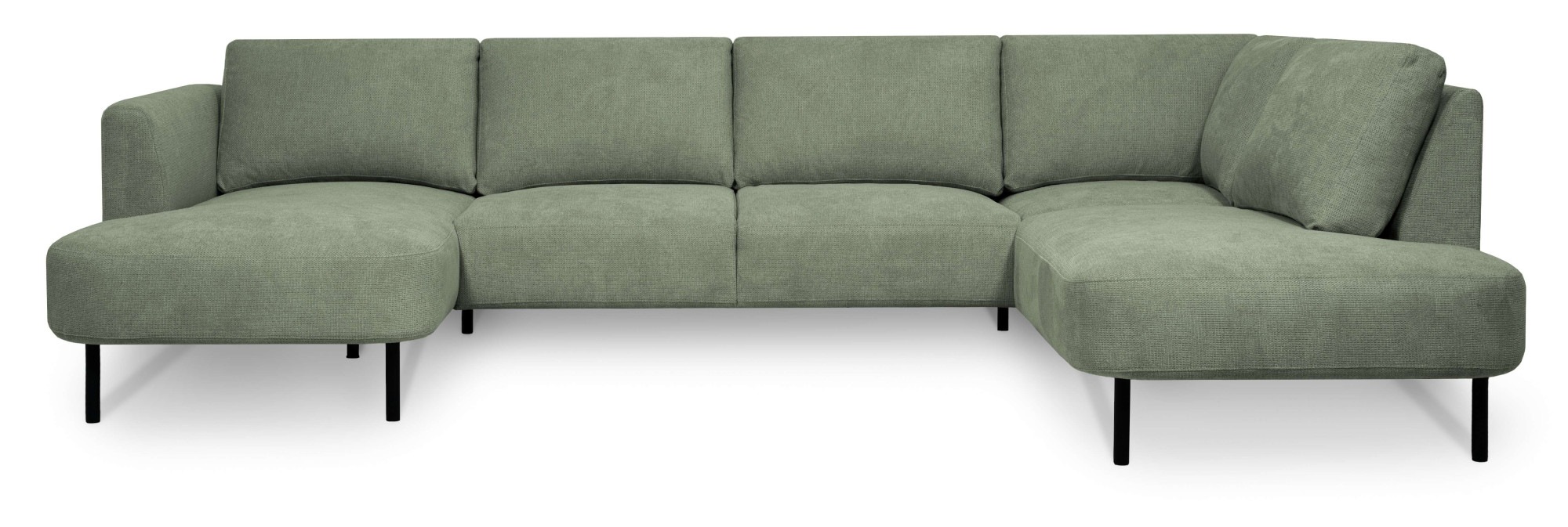 Places of Style Wohnlandschaft »Cesola«, in weichem Chenille-Stoff, Breite 327 cm, mit schwarzen Metallfüßen