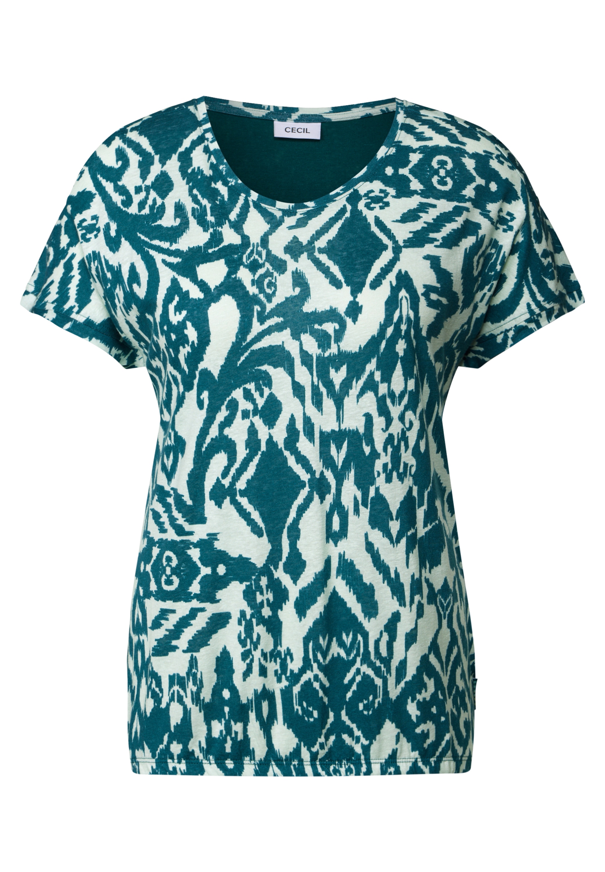Cecil Print-Shirt, mit abgerundetem V-Ausschnitt