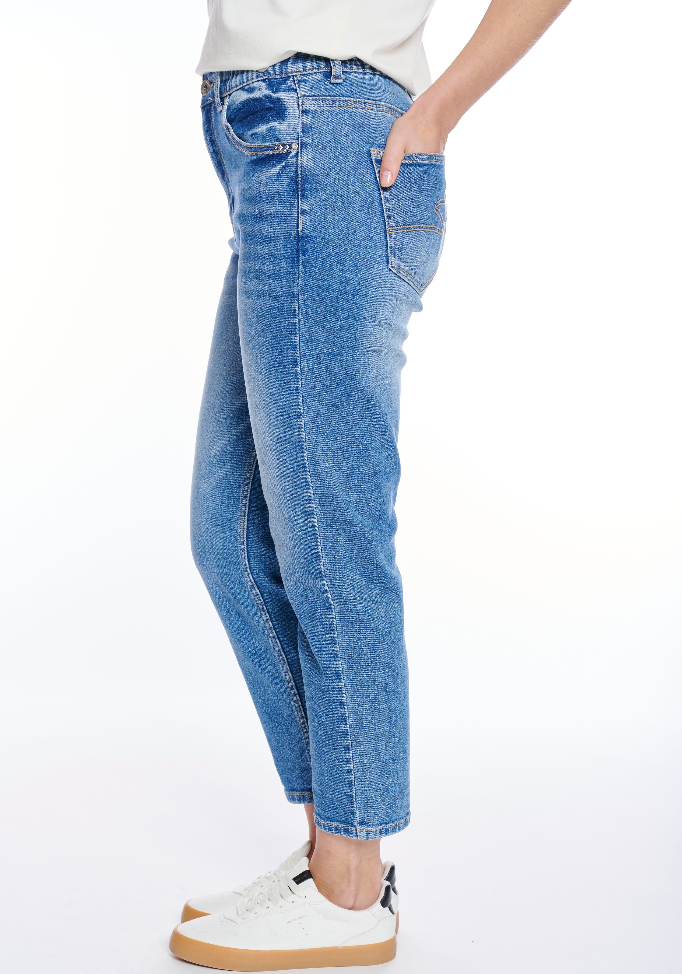 Thumbnail - ZABAIONE High-waist-Jeans "Ma44rbella" mit seitlichem Gummizug am Bund