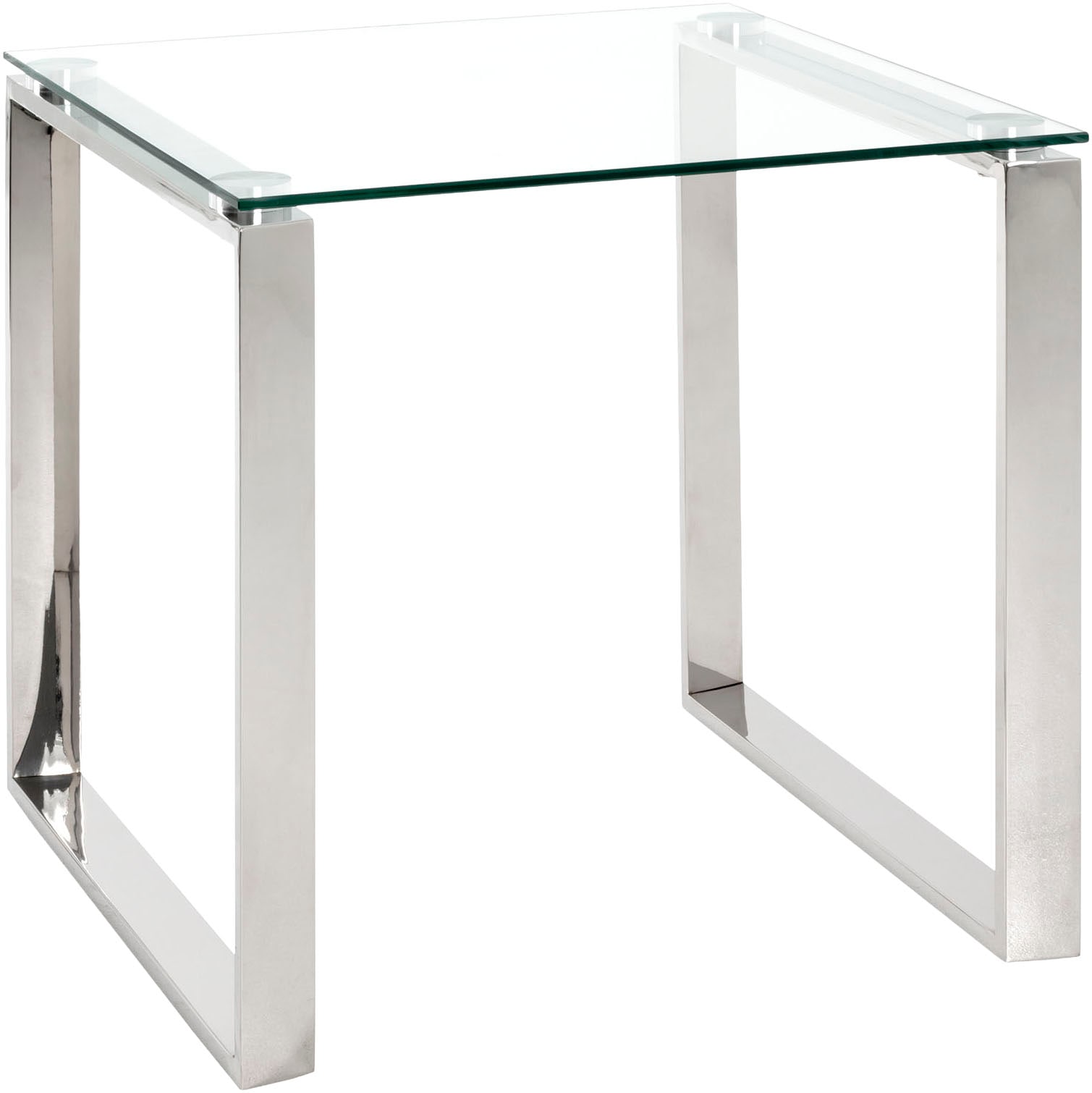 HAKU Beistelltisch "Sofatisch, Wohnzimmertisch" 1 Stk. tlg. quadratisch - aus Metall Silber B/T/H 55/55/55 cm