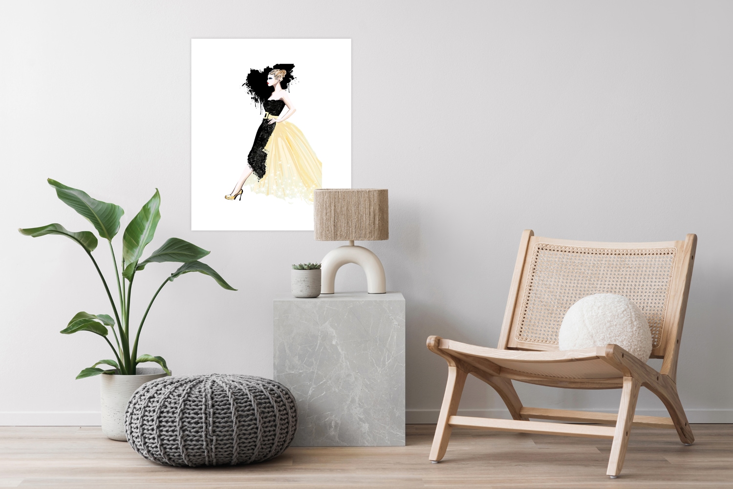 Lüttenhütt Poster »Frau mit Kleid«, Bilder von Frauen-Fashion-Frau-Herz-Herzbilder-Magazincover-Mode-Modebilder, (1 St.), HD Premium Druck