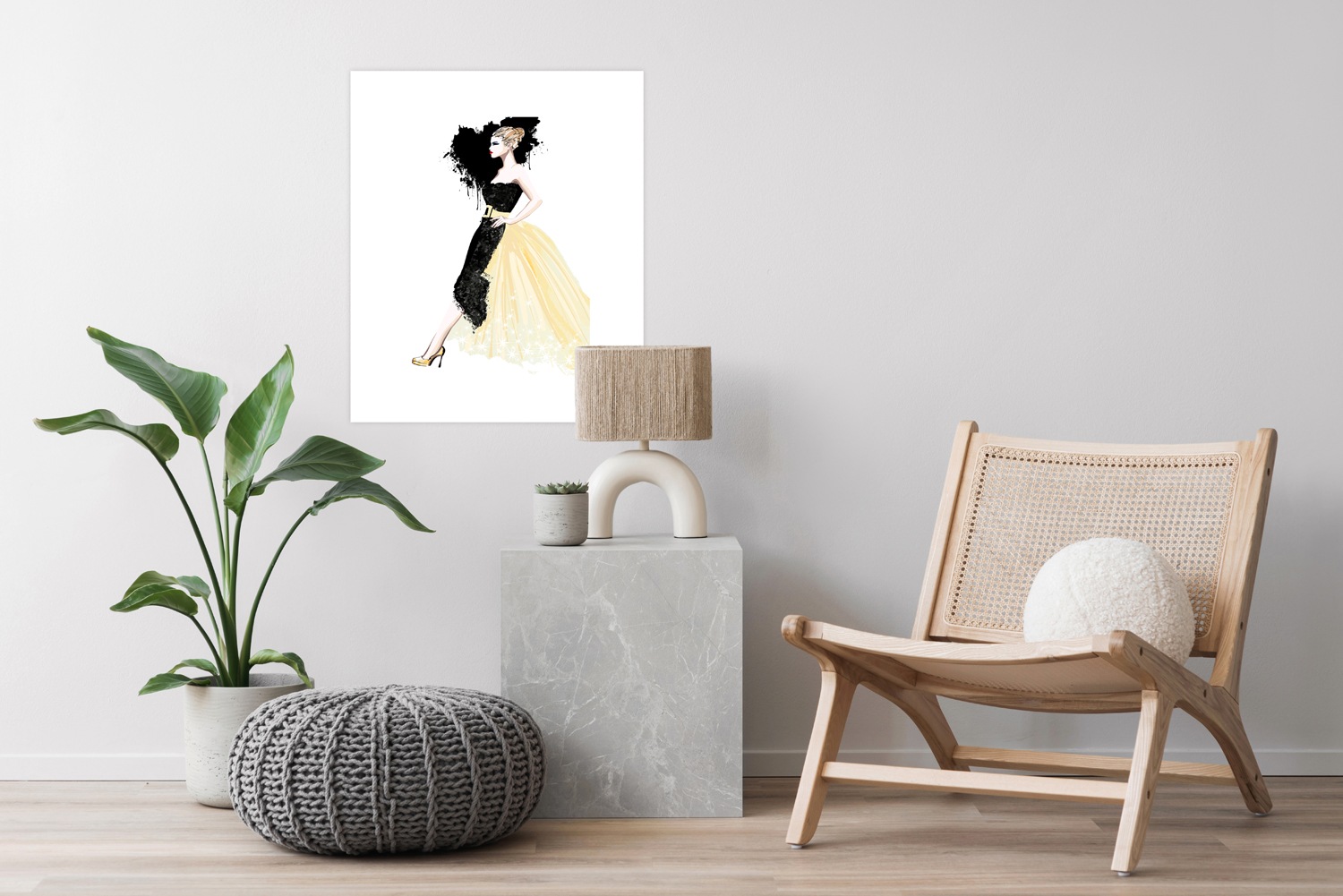 Lüttenhütt Poster "Frau mit Kleid", Bilder von Frauen-Fashion-Frau-Herz-Her günstig online kaufen