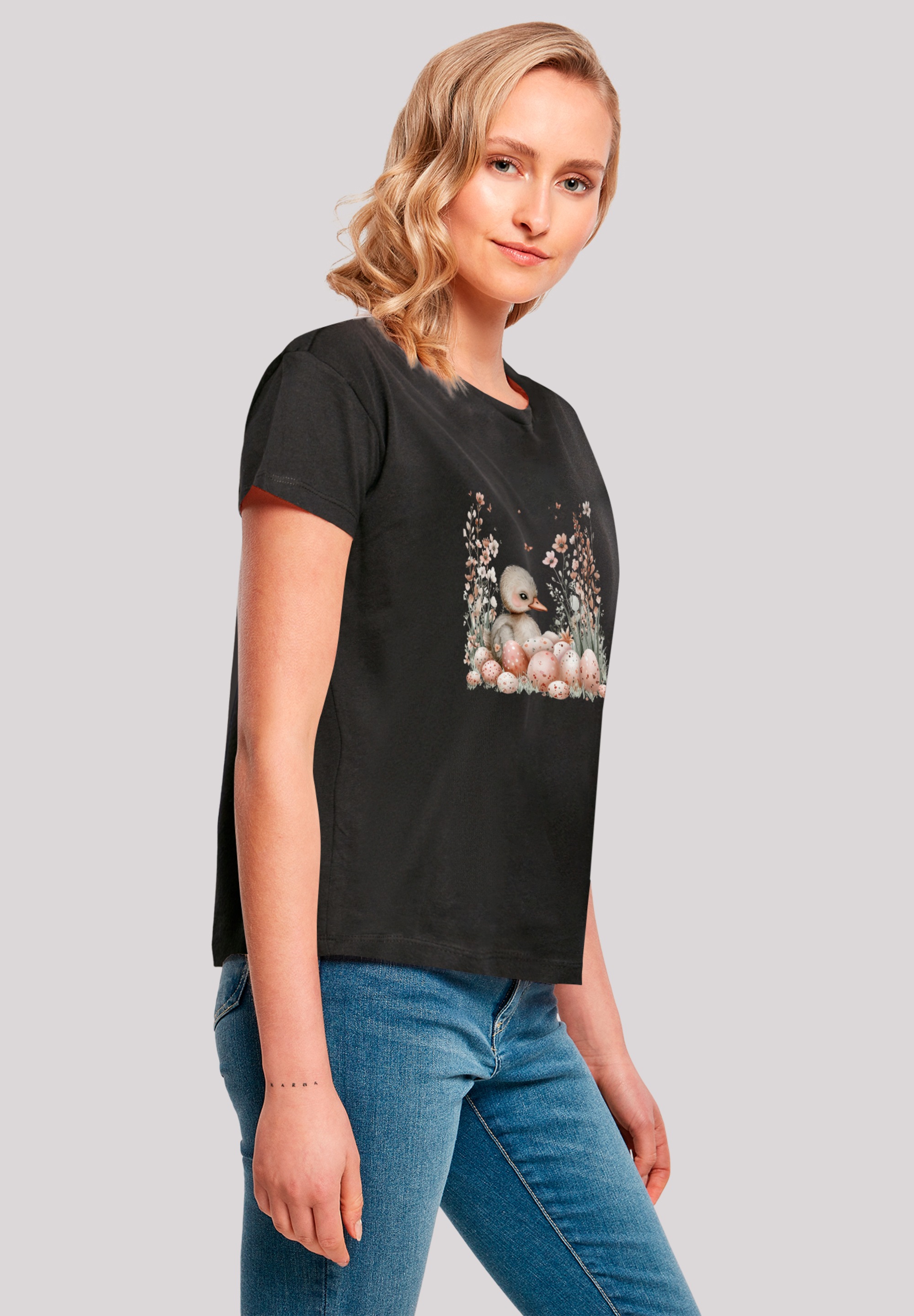 F4NT4STIC T-Shirt »Ente Ostereier Blumen Küken«, Premium Qualität