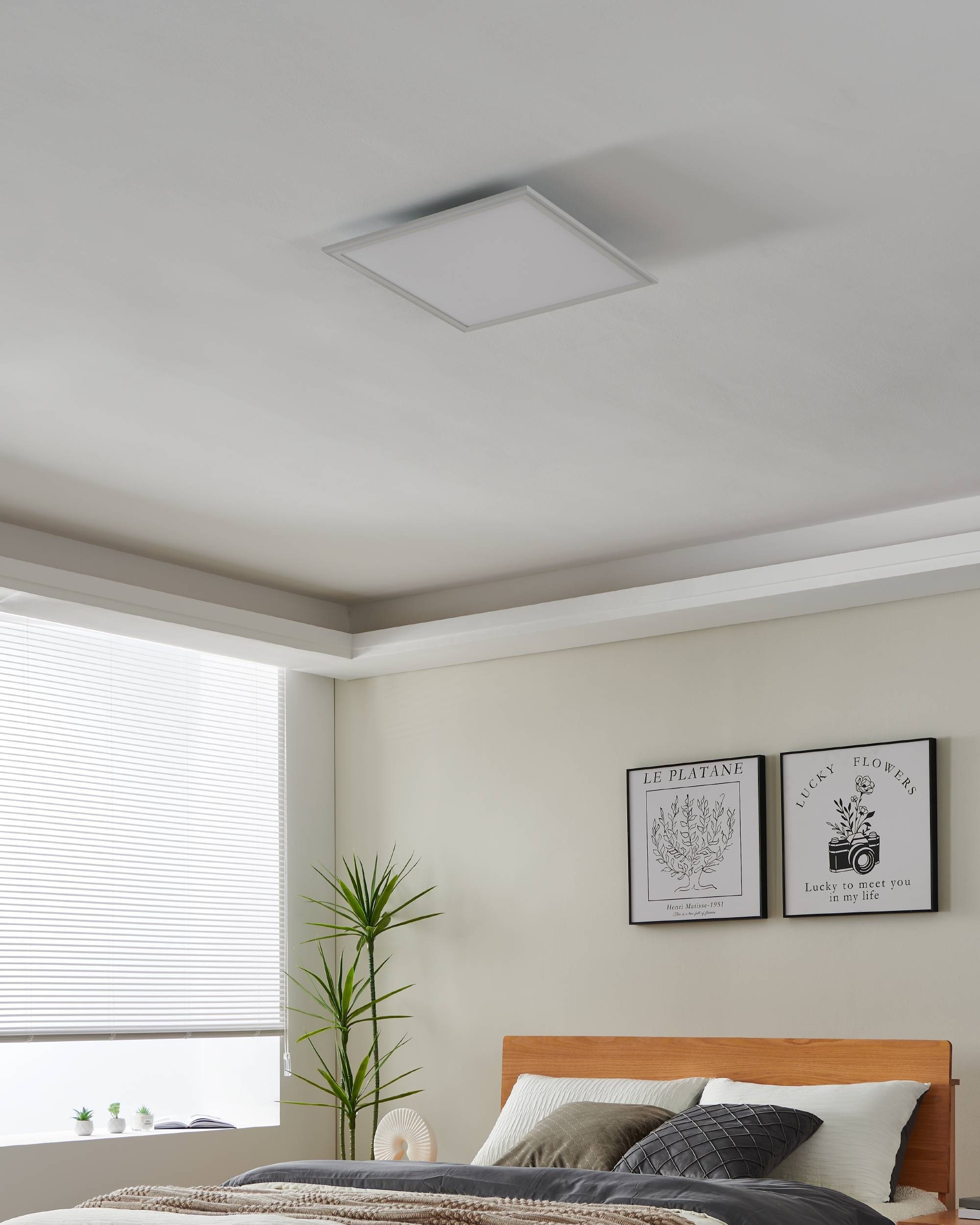 EGLO Deckenleuchte »Salobrena 1 Einbaulampe, Deckenlampe, Aluminium und Kunststoff, Lampe« LED-Modul 1 Stk. Neutralweiß LED Panel, Deckenlampe in weiß,  neutralweiß, Küchenlampe, 45 cm