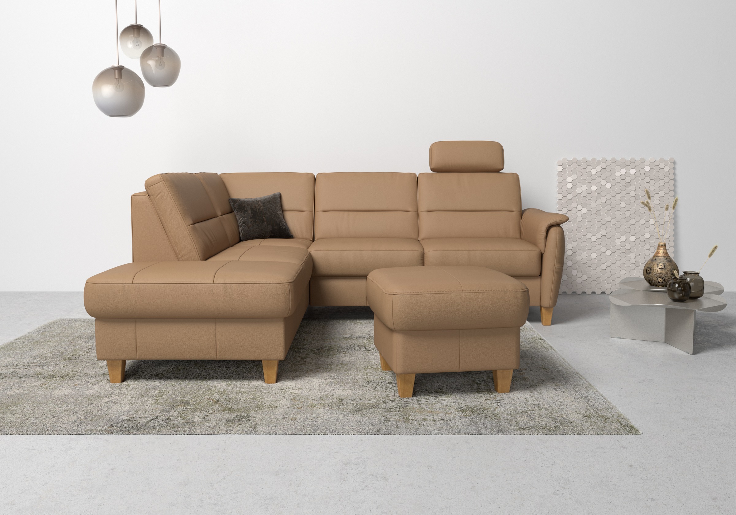 Home affaire Ecksofa "Palmera L-Form, B: 236 cm" optional Bettfunktion & Be günstig online kaufen