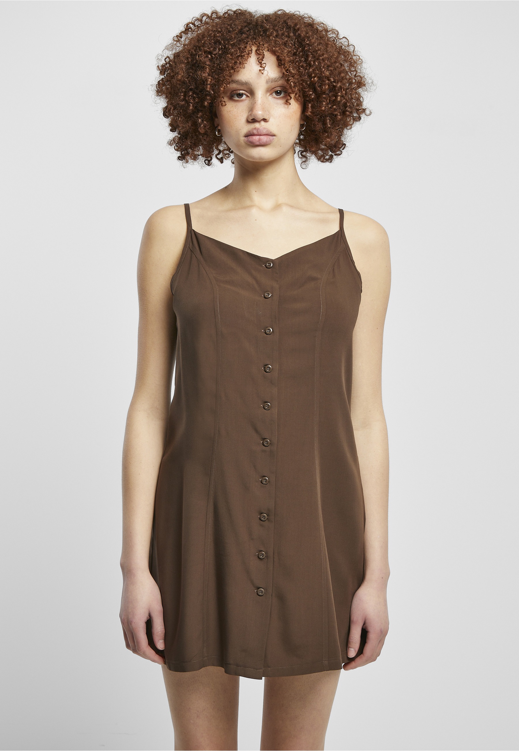 URBAN CLASSICS Shirtkleid »Urban Classics Damen Ladies Vicose Mini Dress« 1 Stk. tlg.