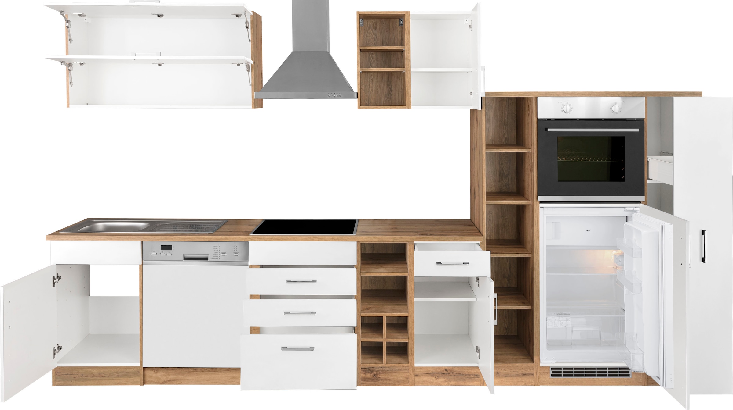 KOCHSTATION Küchenzeile »KS-Colmar«, mit E-Geräten, Breite 360 cm