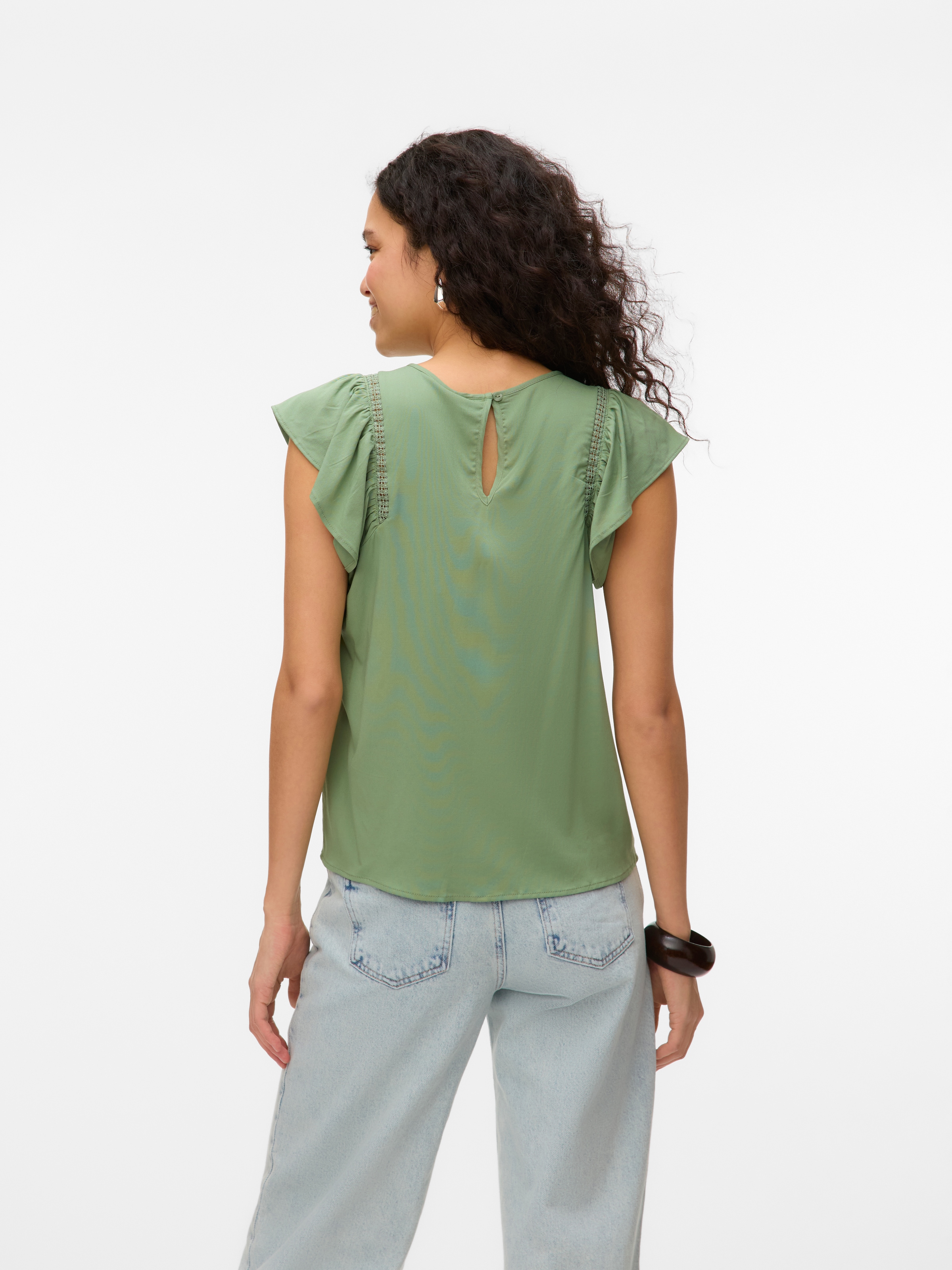 Vero Moda Kurzarmbluse »VMBELLA SS LACE TOP WVN GA NOOS«