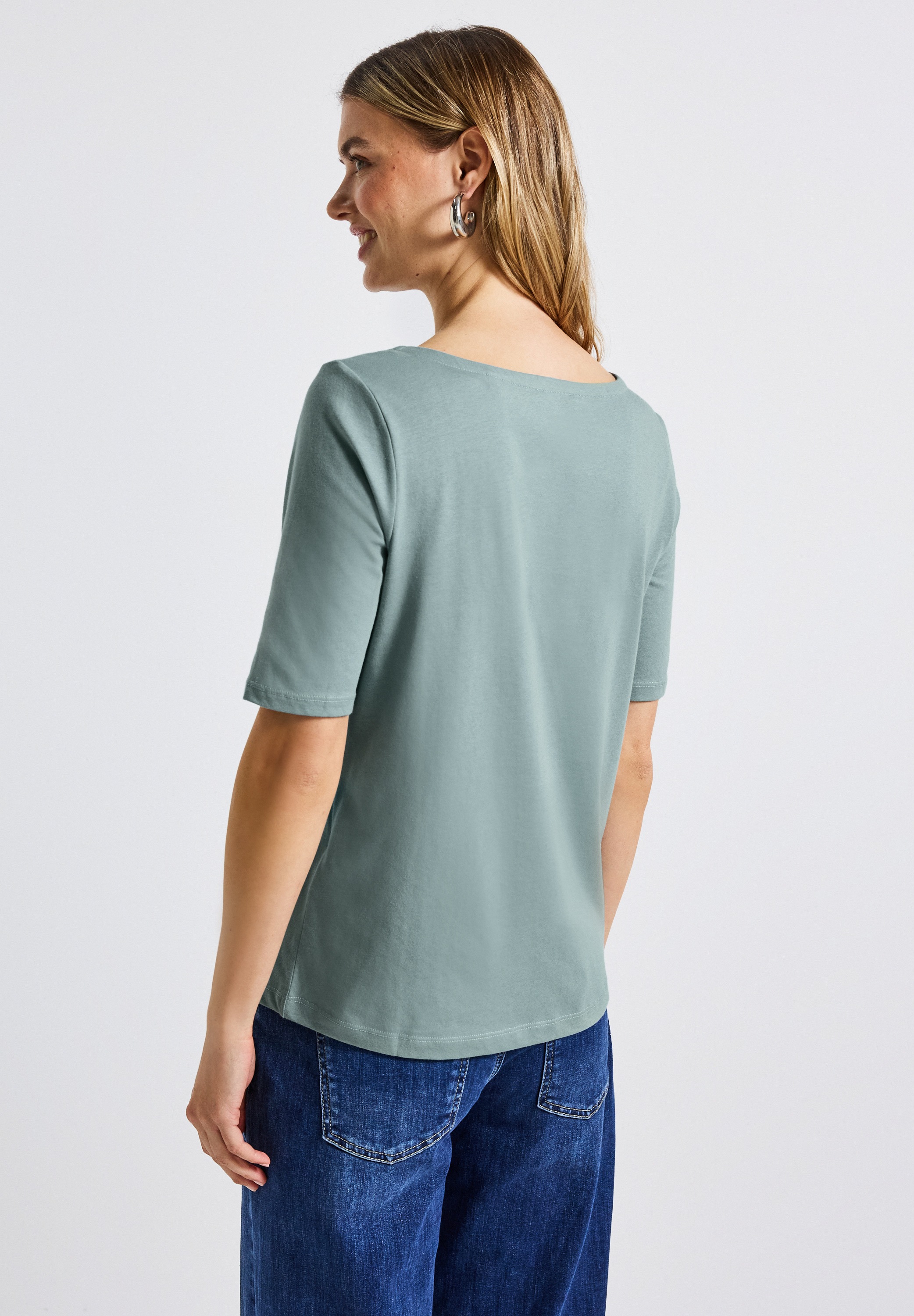 STREET ONE T-Shirt U-Boot Ausschnitt, Basic günstig online kaufen