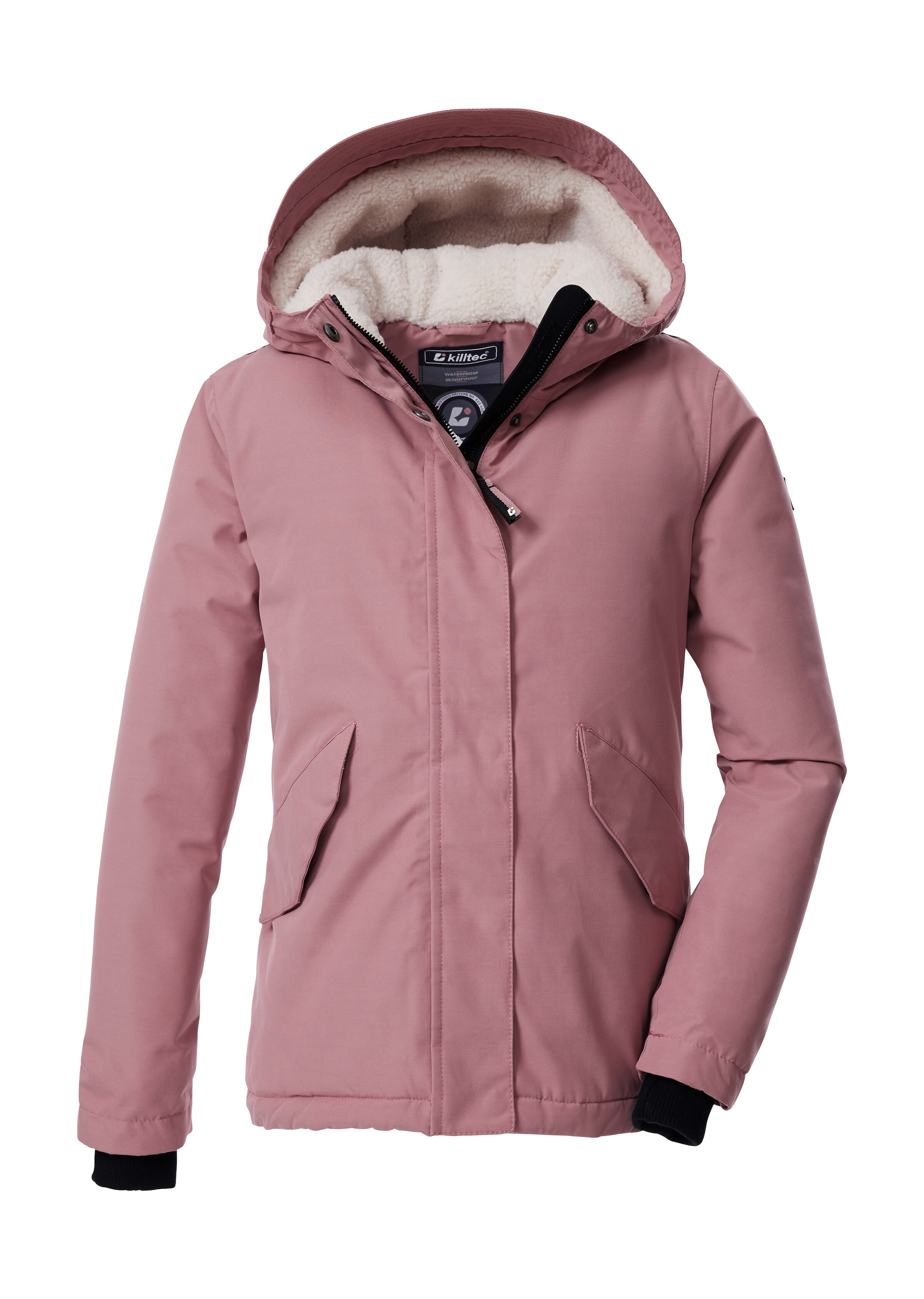 Killtec Funktionsjacke "KOW 235 GRLS JCKT" Wind- und wasserdichte Kids-Jacke mit Teddyfell und Teflon EcoElite™