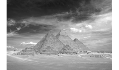 Fototapete »Pyramiden Schwarz & Weiß«