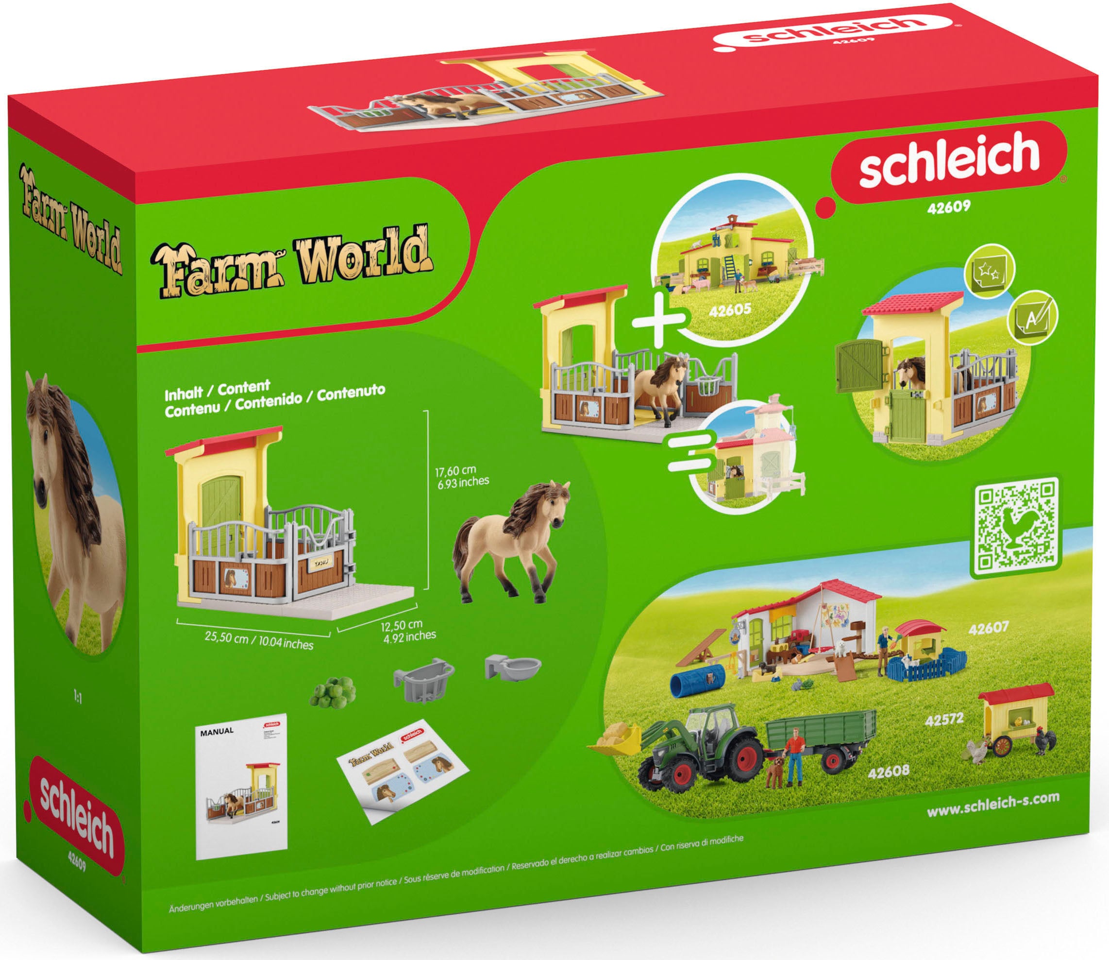 Schleich® Spielwelt »FARM WORLD, Ponybox mit Islandpferd Hengst (42609)«